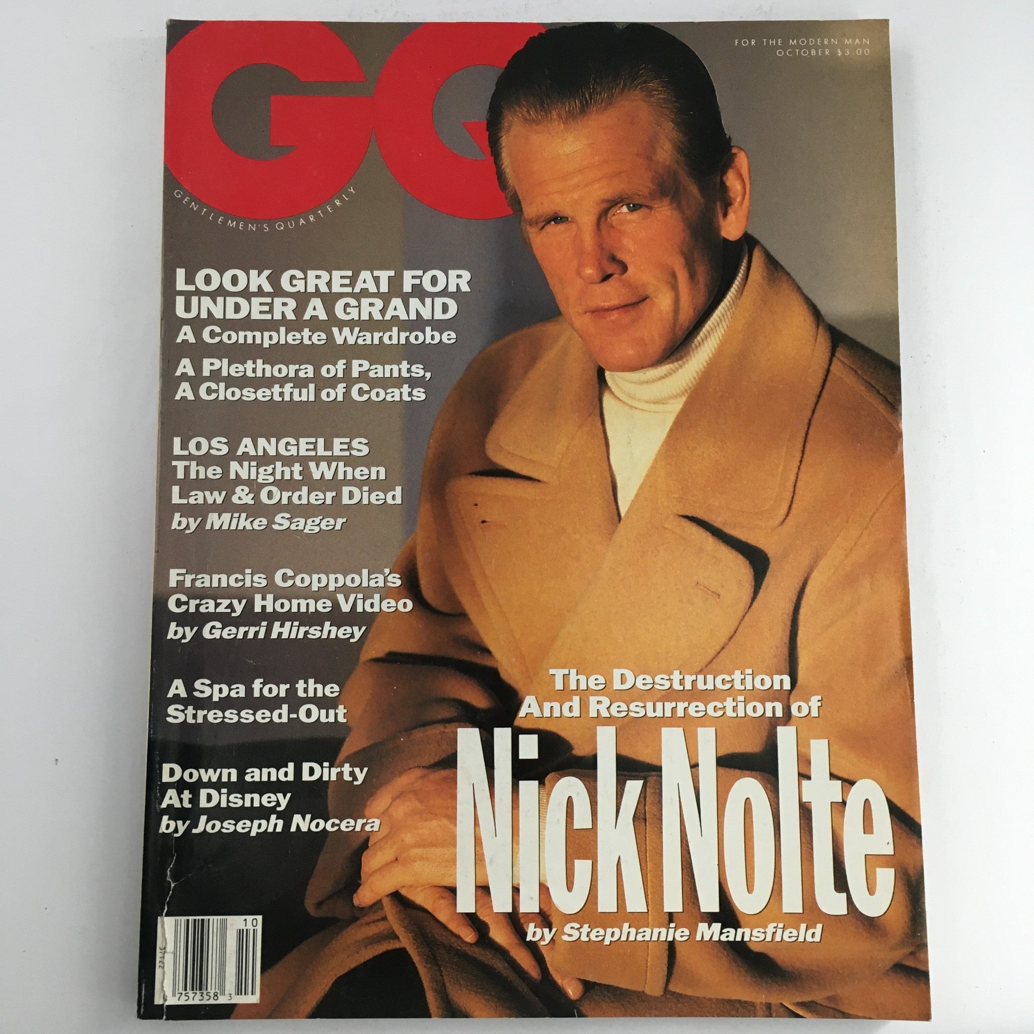 GQ Magazine October 1991 Nick Nolte Destruction & Resurrection & Francis Coppola