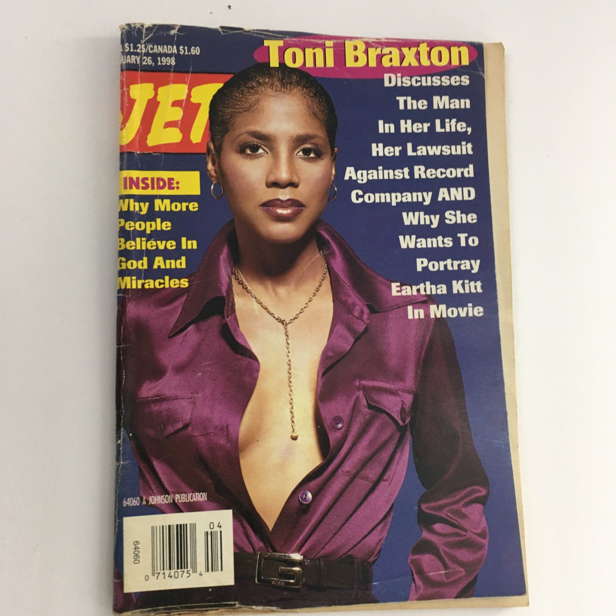 Jet Magazine January 26 1998 Toni Braxton Portray Eartha Kitt in Movie