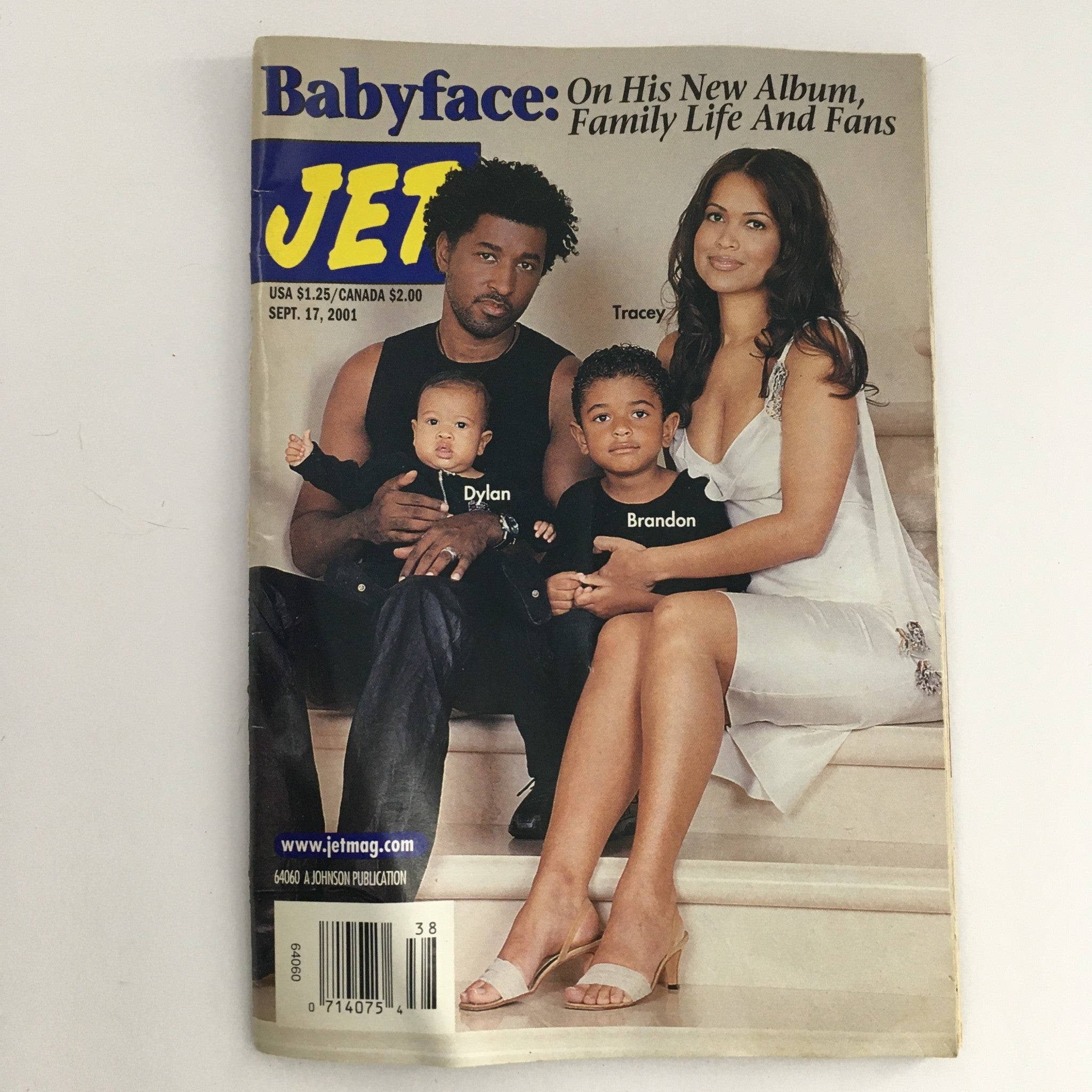 Jet Magazine September 17 2001 Babyface Family & Tracey & Dylan & Brandon