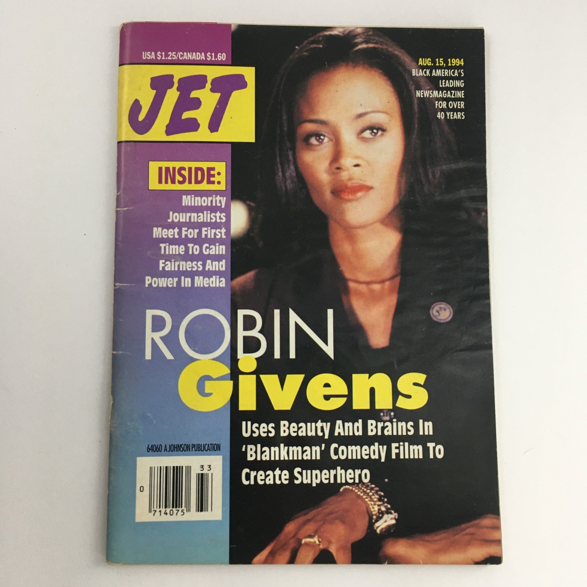 Jet Magazine August 15 1994 Robin Givens Uses Beauty & Brains in "Blankman" Film