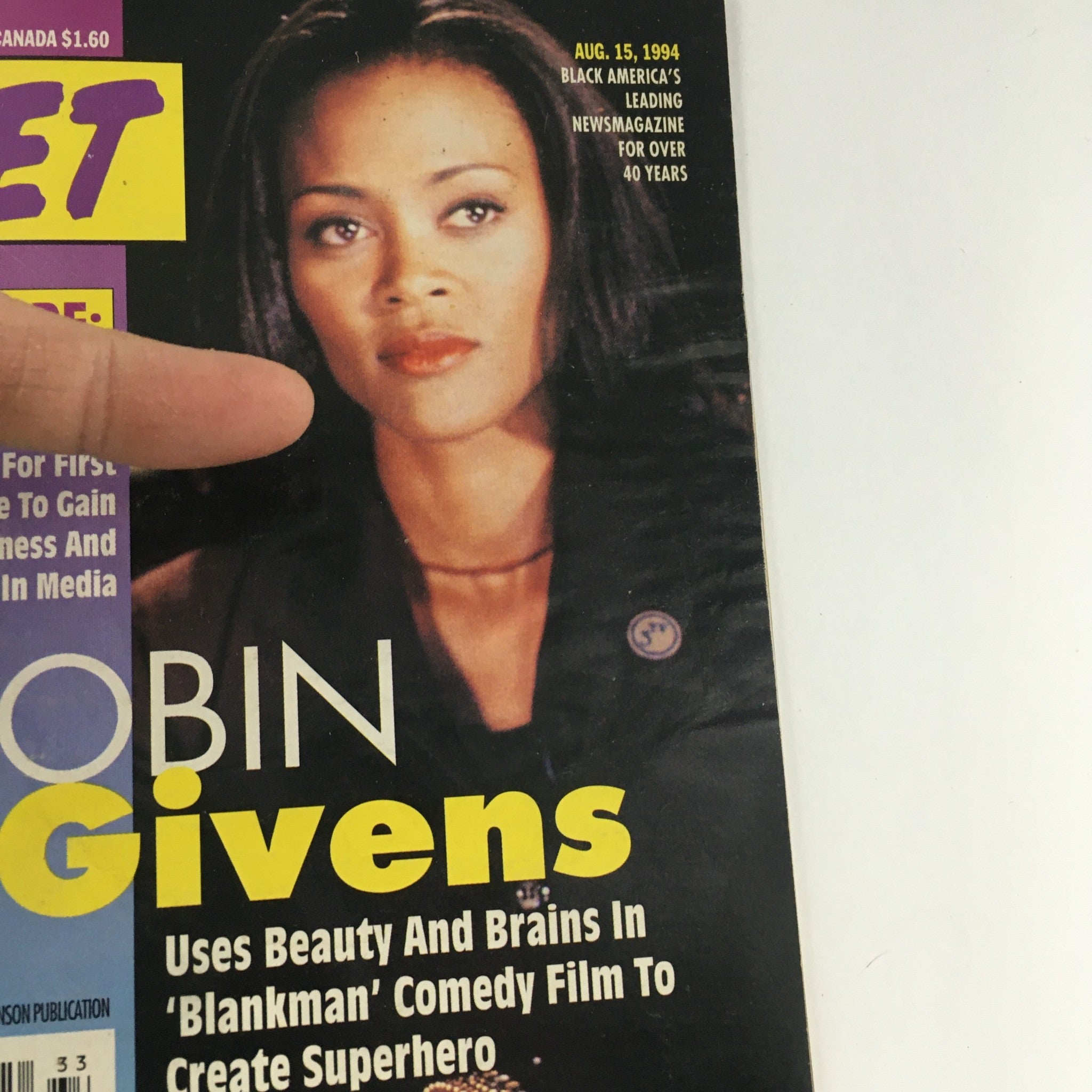 Jet Magazine August 15 1994 Robin Givens Uses Beauty & Brains in "Blankman" Film