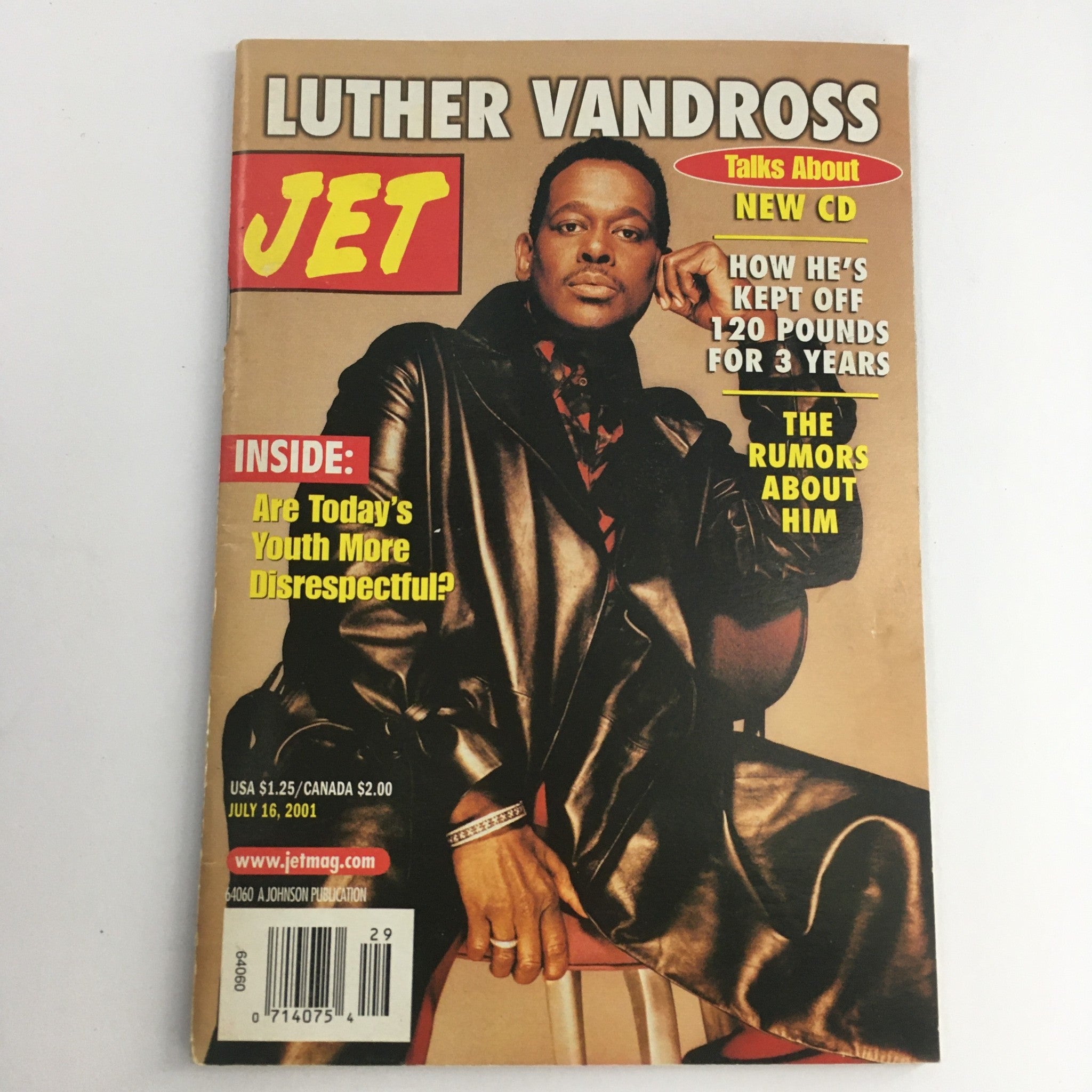 Jet Magazine July 16 2001 Luther Vandross Talks About New CD & Rumors About Him