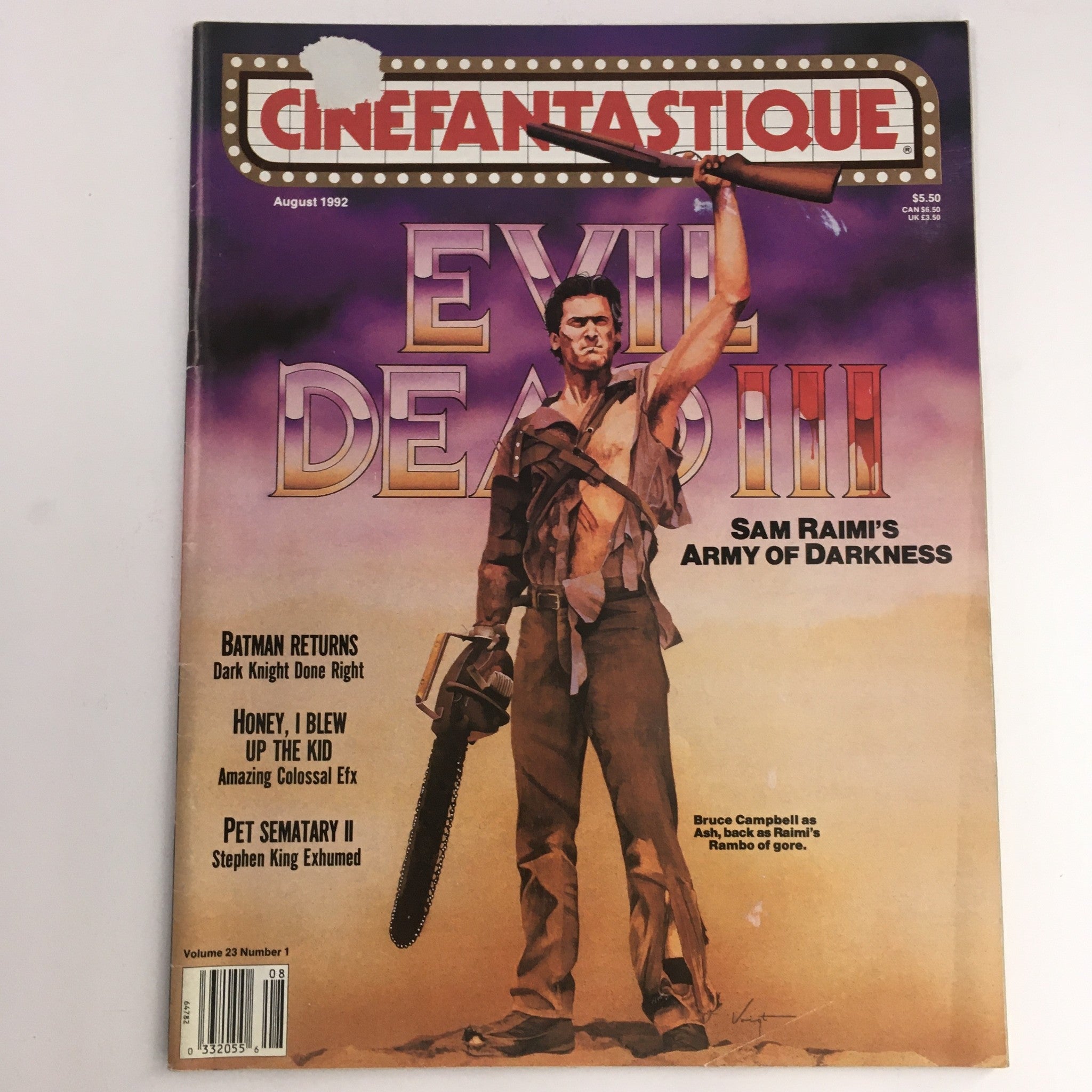 Cinefantastique August 1992 Bruce Campbell as Ash & Sam Raimi's Army of Darkness