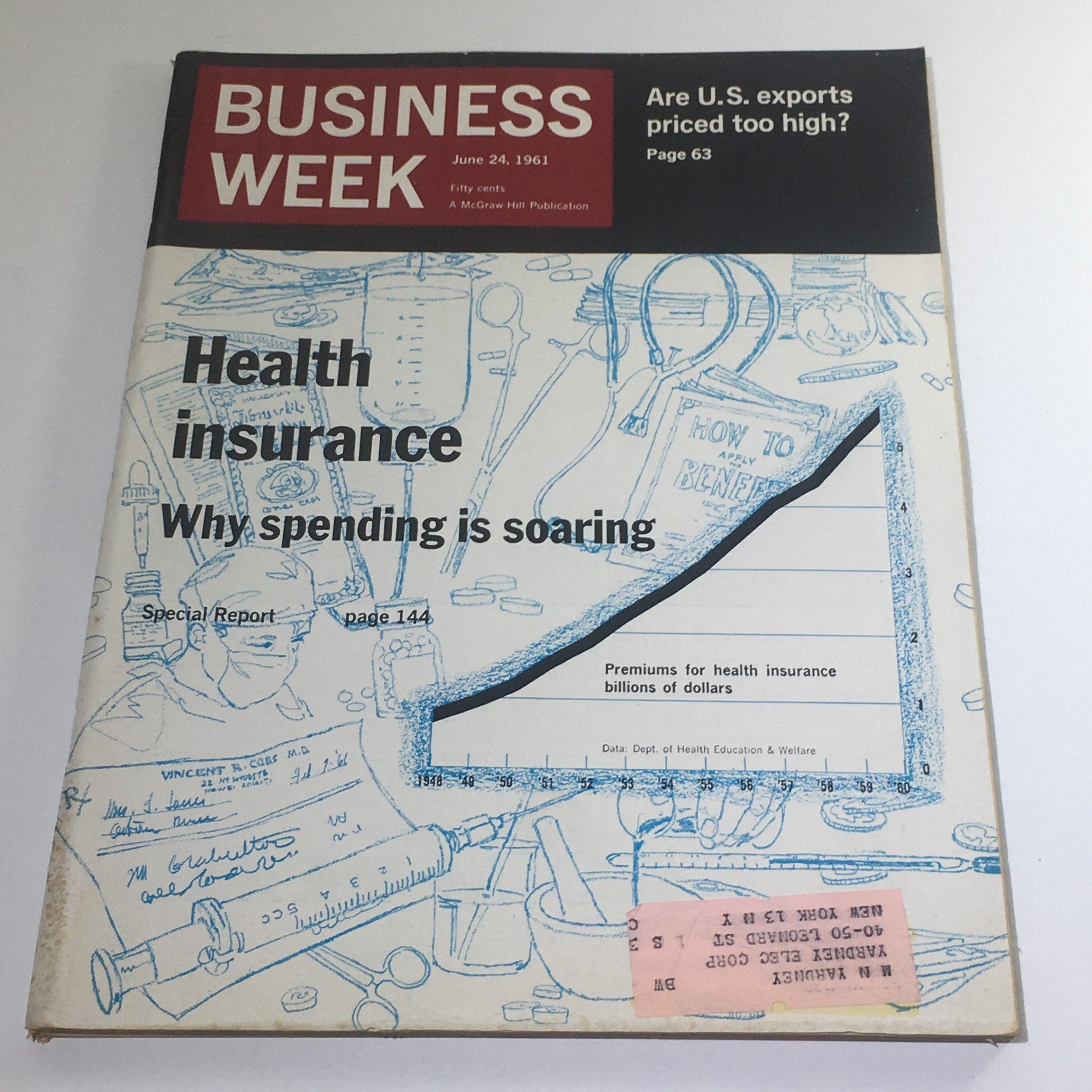 Business Week Magazine: June 24 1961 - Health Insurance/U.S. Exports Priced High