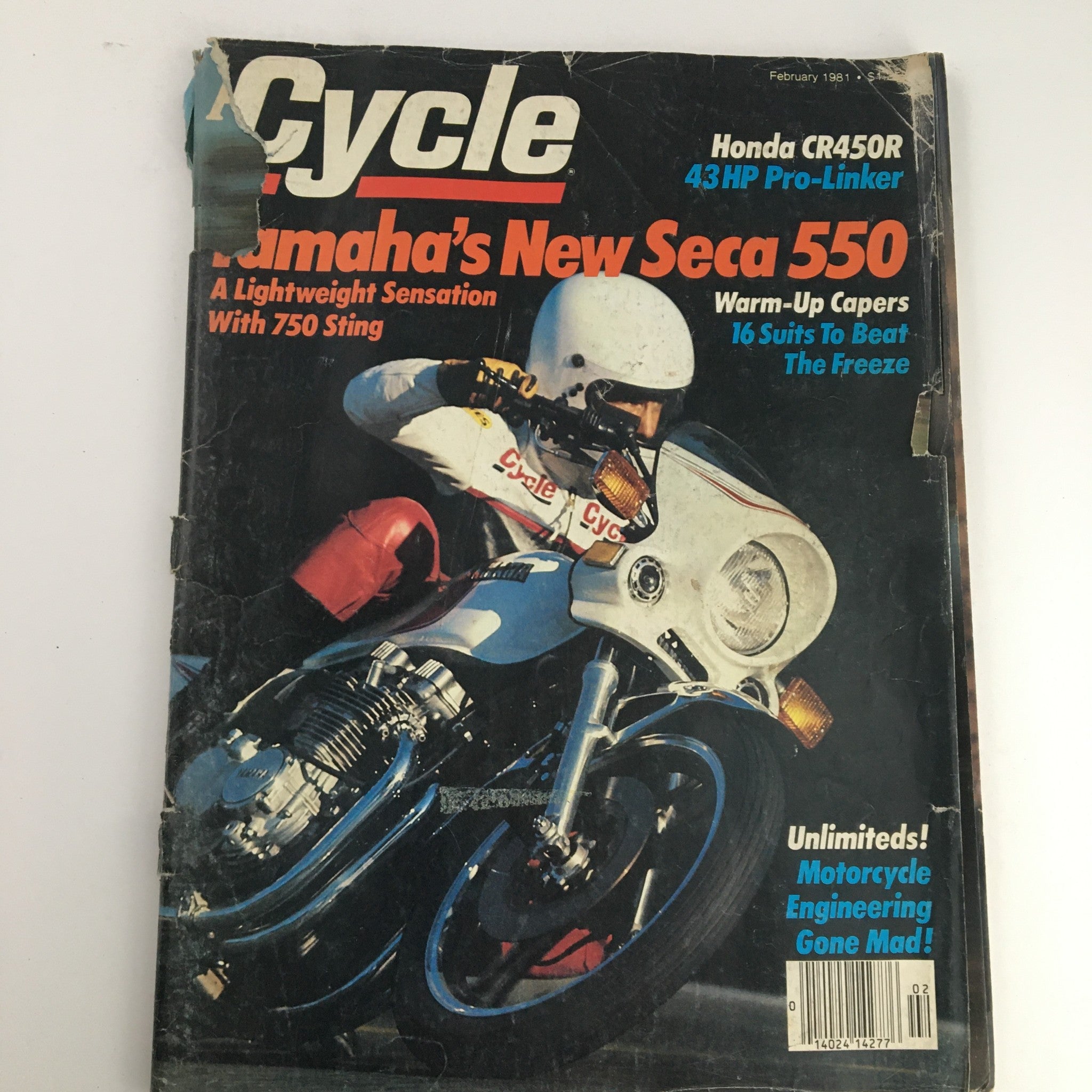 Cycle Magazine February 1981 Yamaha Seca 550 & Honda CR450R 43 HP Pro-Linker