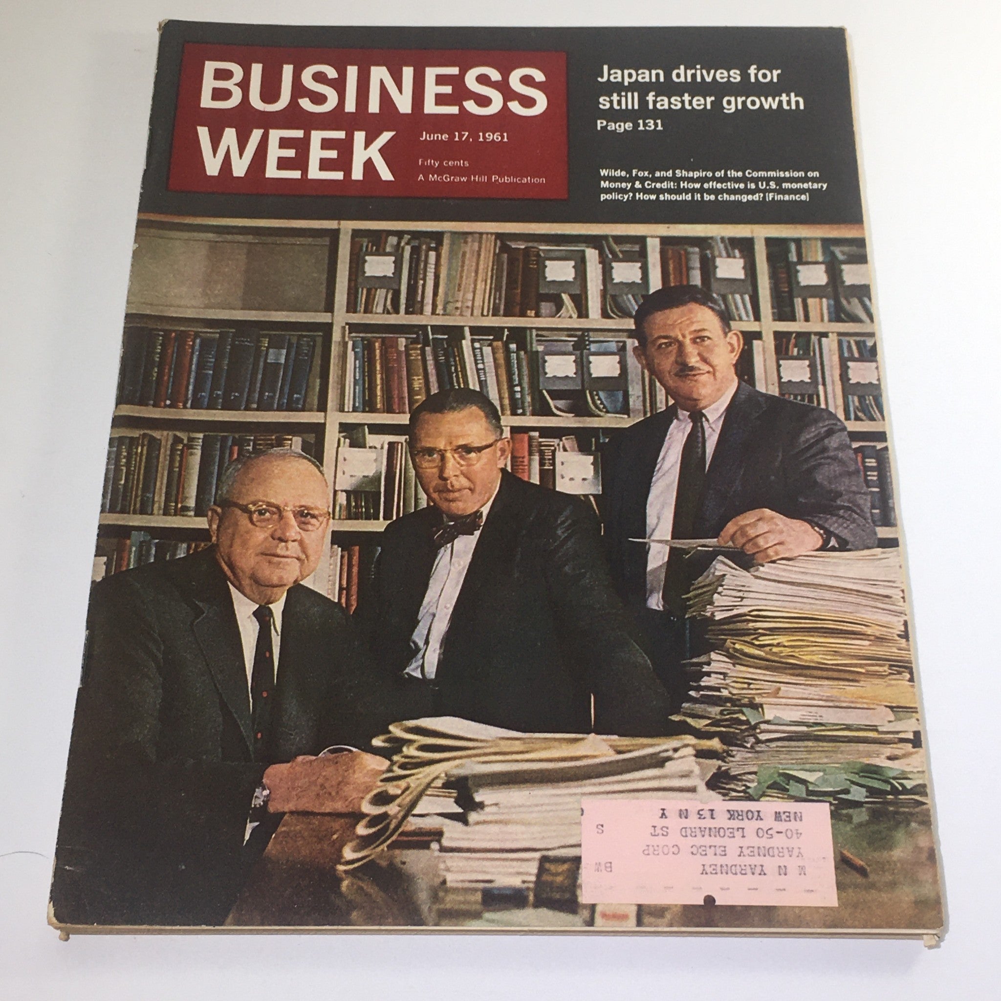 Business Week Magazine: June 17 1961 -Wilde, Fox & Shapiro Comsn. Money & Credit