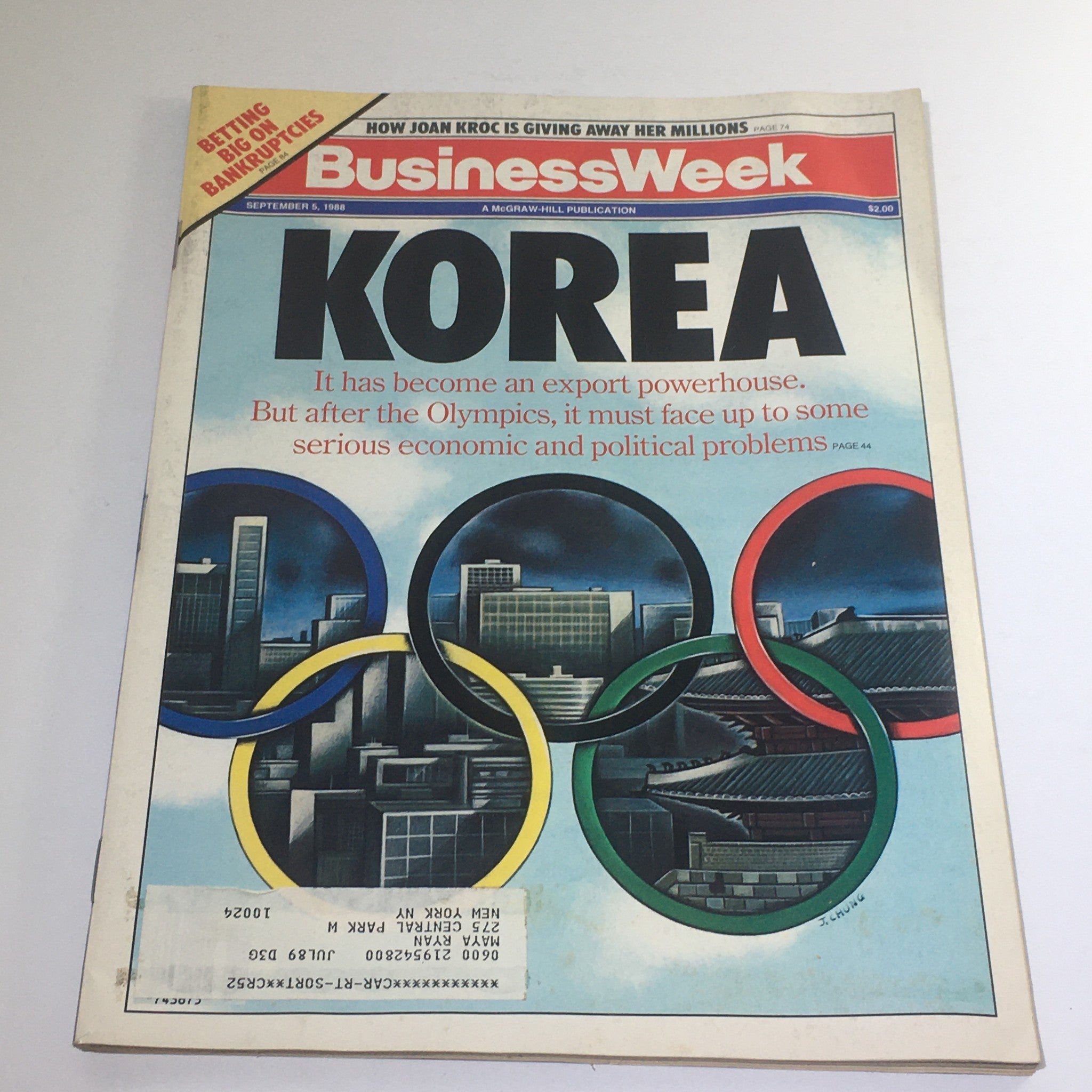 Business Week Magazine: September 5 1988 - Korea Olympics/Big On Bankruptcies