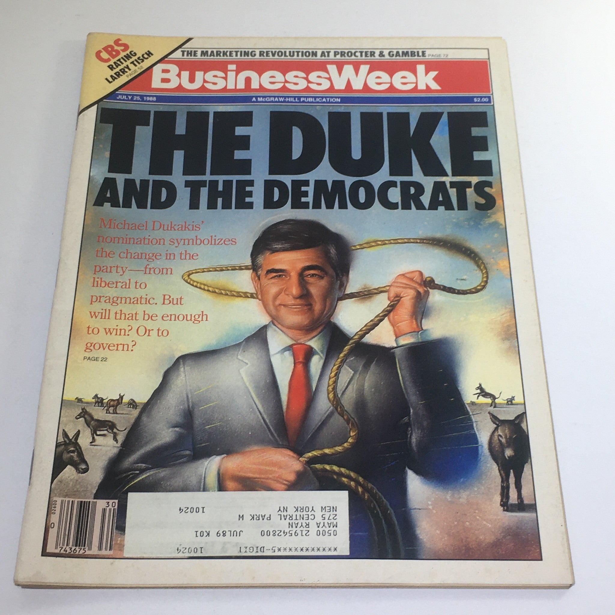 Business Week Magazine: July 25 1988 -The Duke and The Democrats/Michael Dukakis