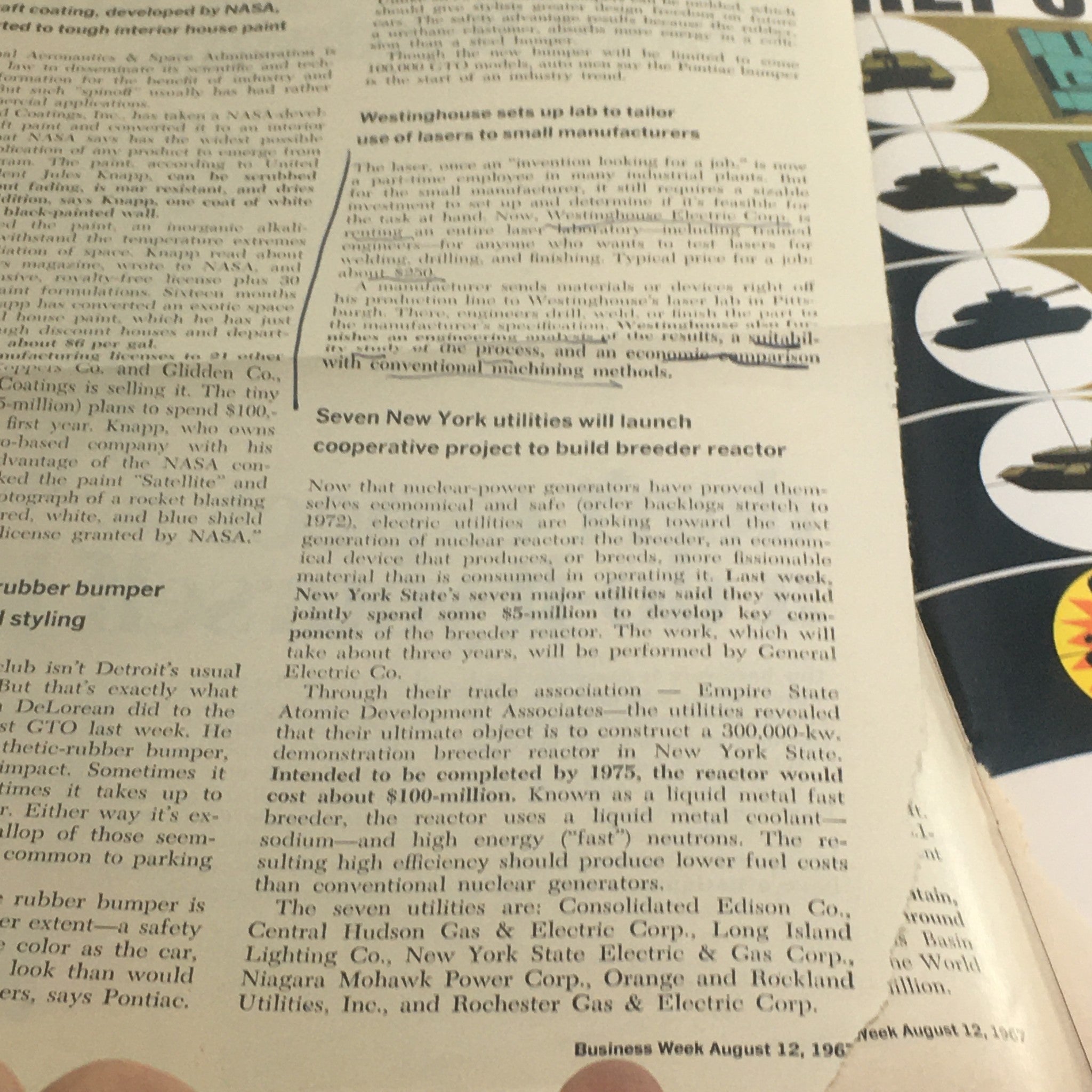 Business Week Magazine: August 12 1967 - David E. Lilienthal's TVAs Are Overseas