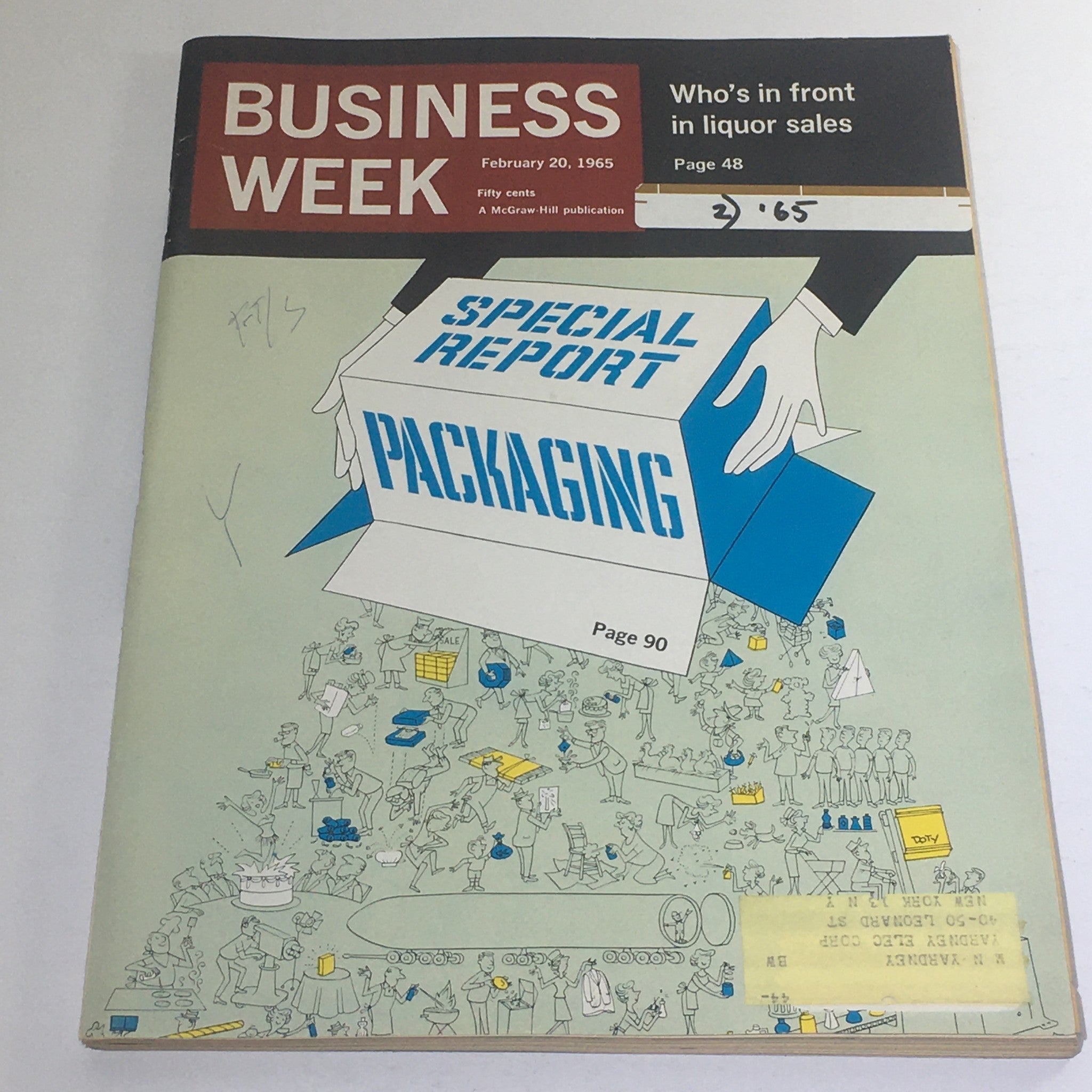 Business Week Magazine: February 20 1965 - Special Report Packaging/Liquor Sales