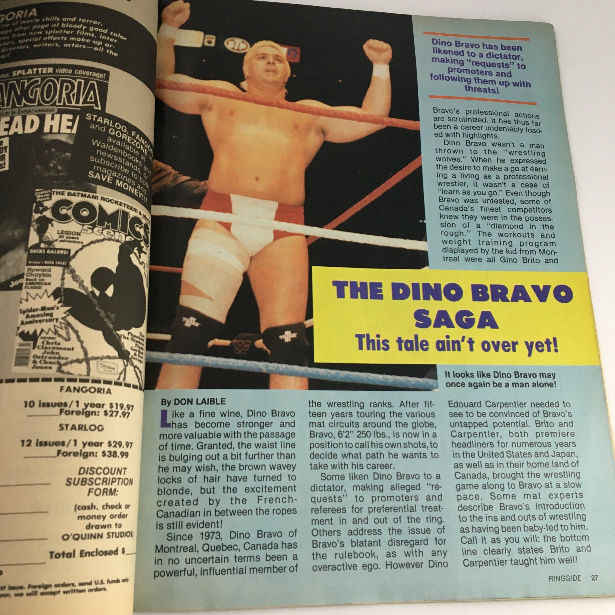 Wrestling Ringside Magazine January 1989 No. 38 Lex Luger & Ric Flair & Ustinov