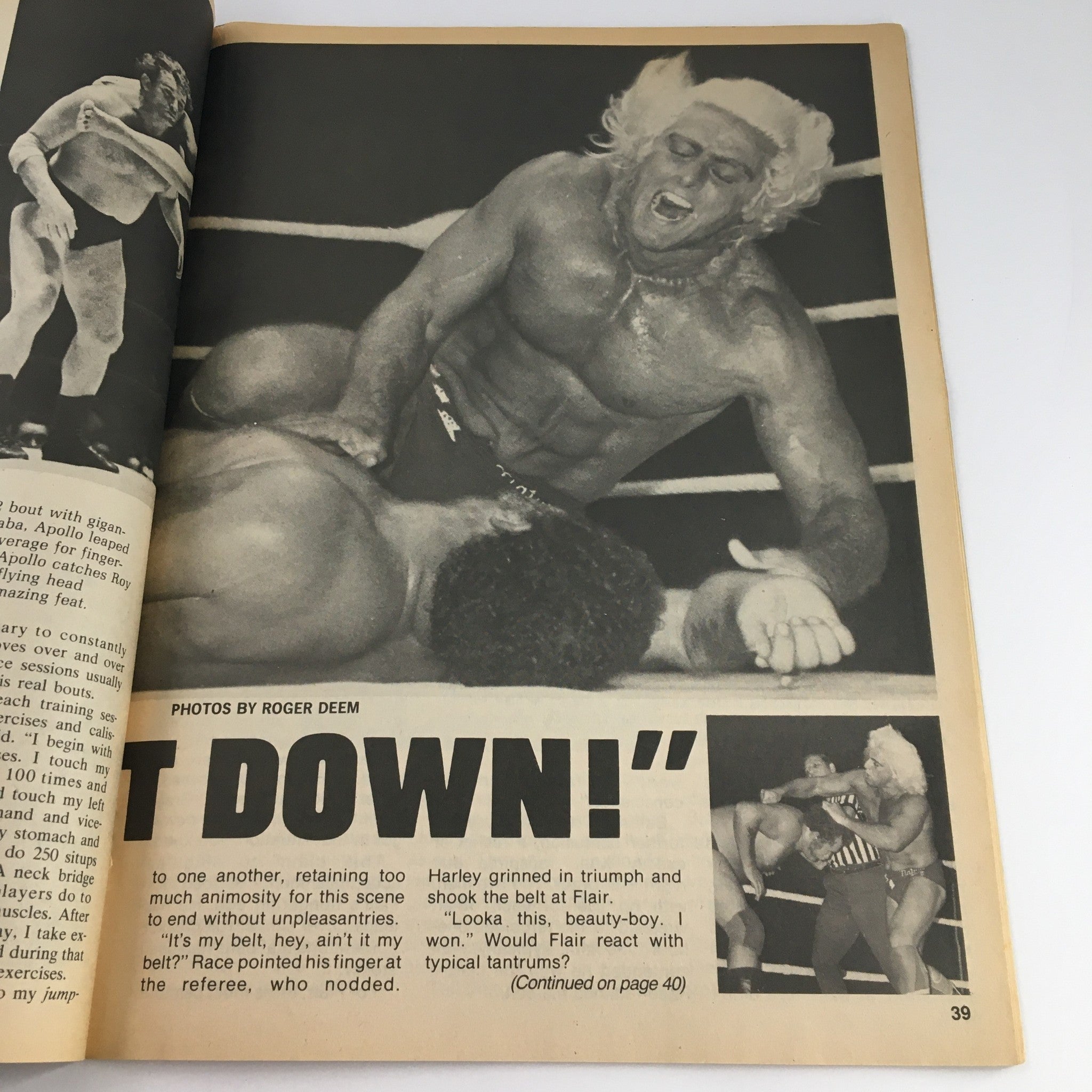 Wrestler Annual Magazine Summer 1988: Ric Flair in a dramatic wrestling scene, displaying intense action and competition in the squared circle.