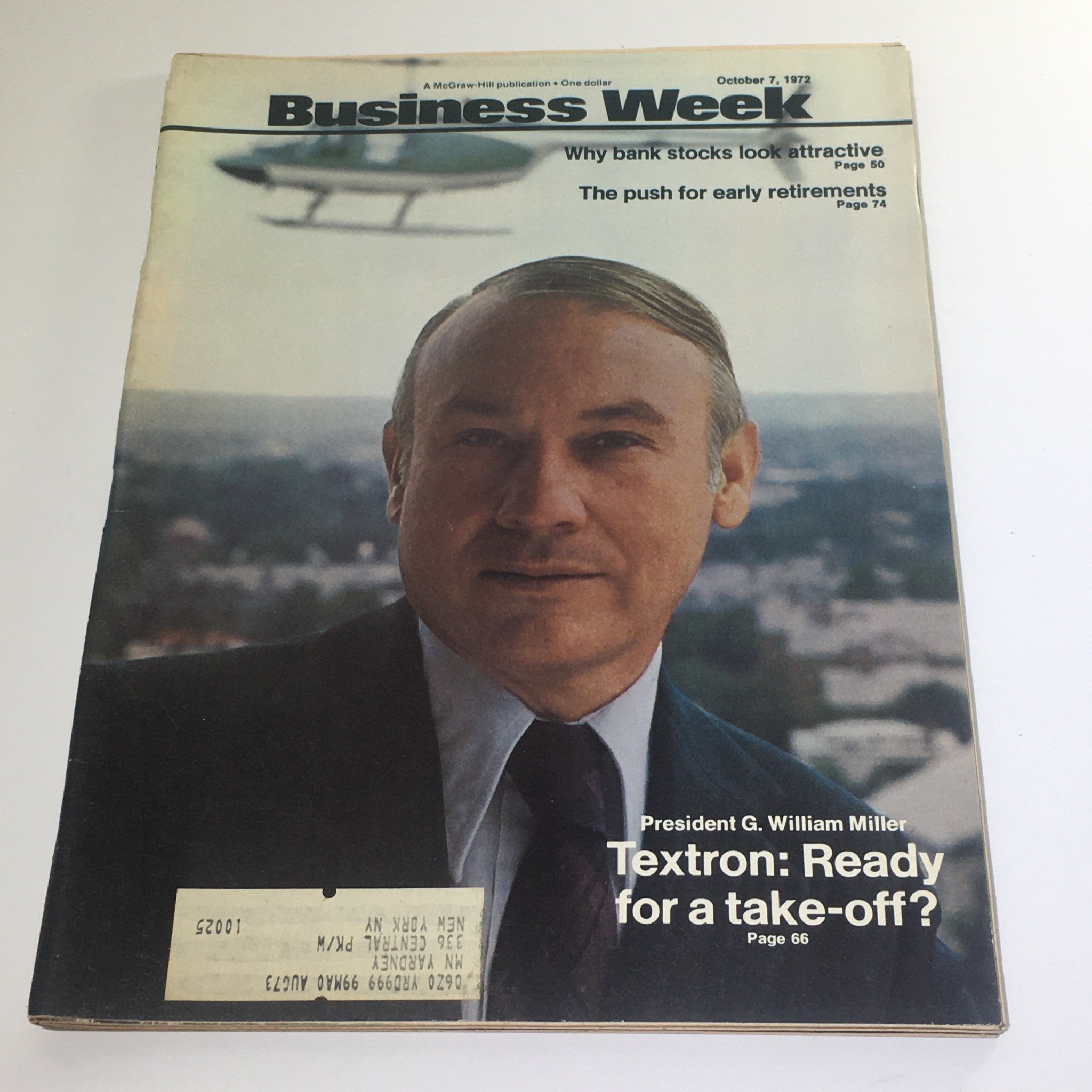 Business Week Magazine: October 7 1972 - Textron President G. William Miller