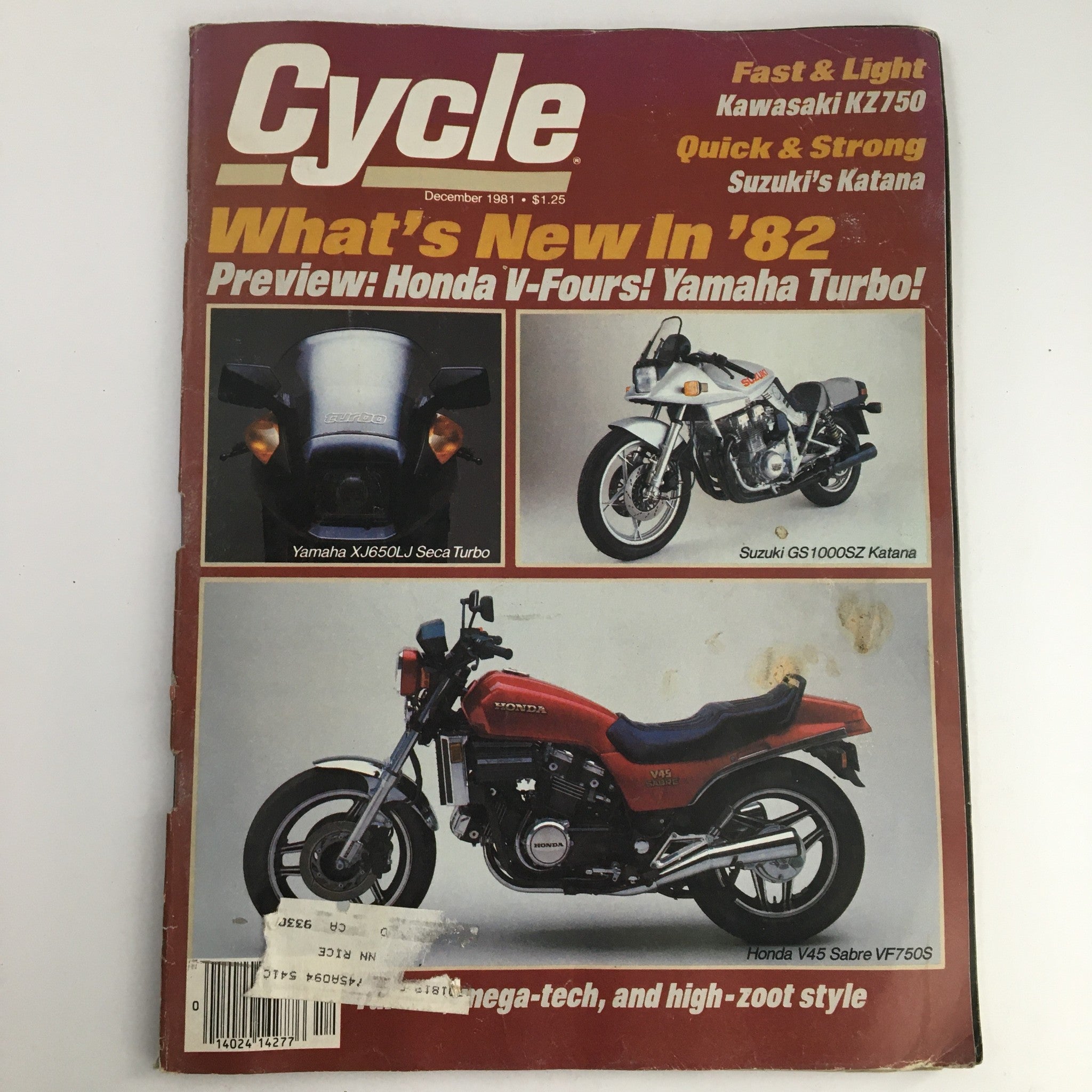 Cycle Magazine December 1981 Yamaha XJ650LJ Seca Turbo & Suzuki GS1000SZ Katana