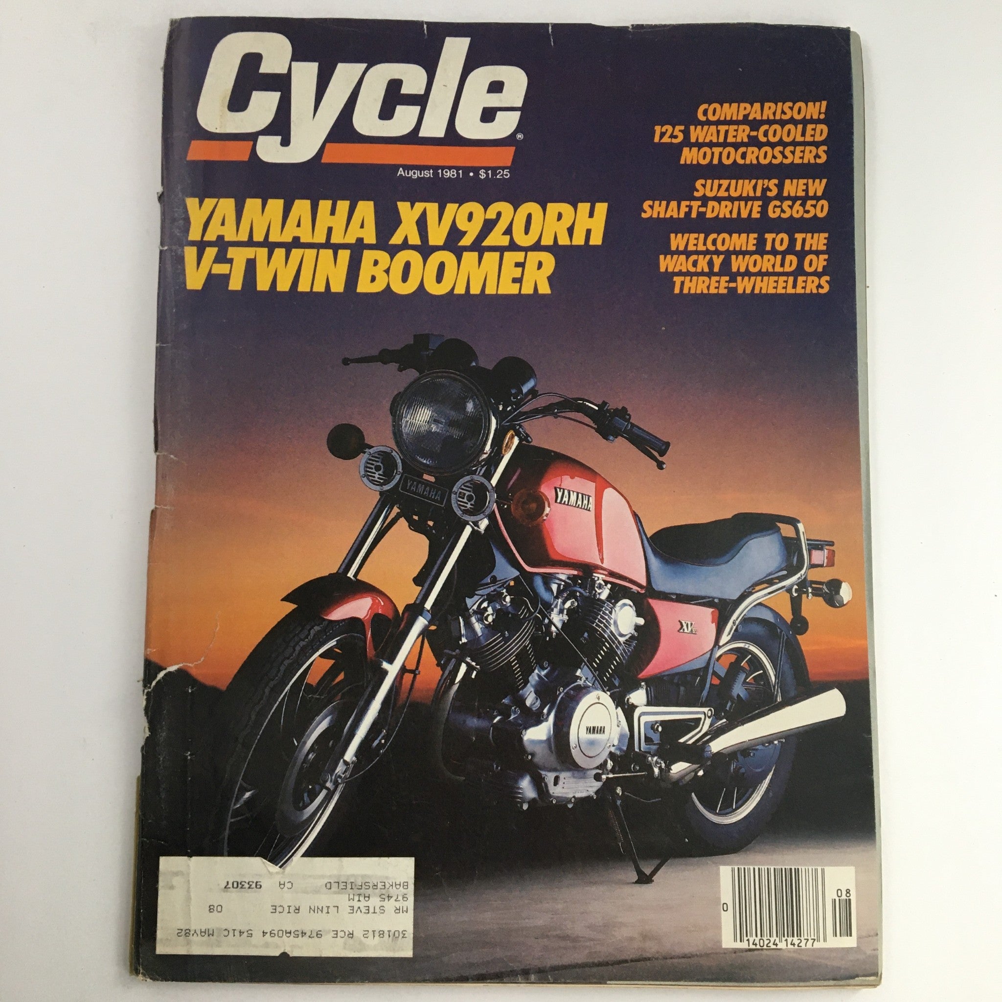 Cycle Magazine August 1981 Yamaha XV920RH V-Twin Boomer & Suzuki GS650