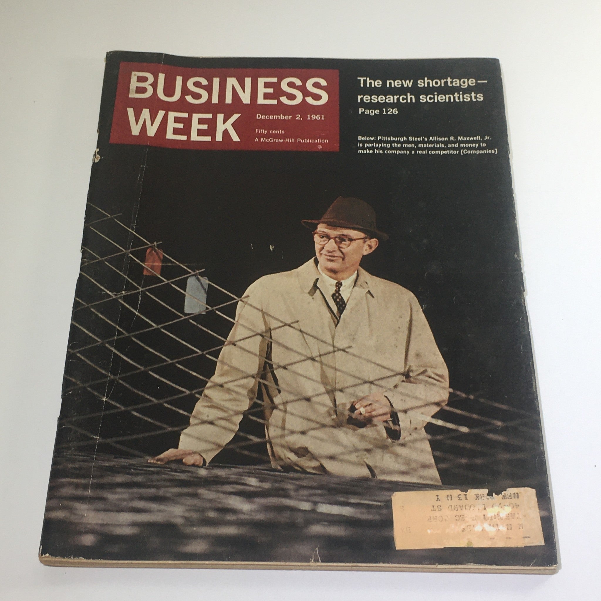 Business Week Magazine: December 2 1961 Pittsburgh Steel's Allison R. Maxwell Jr