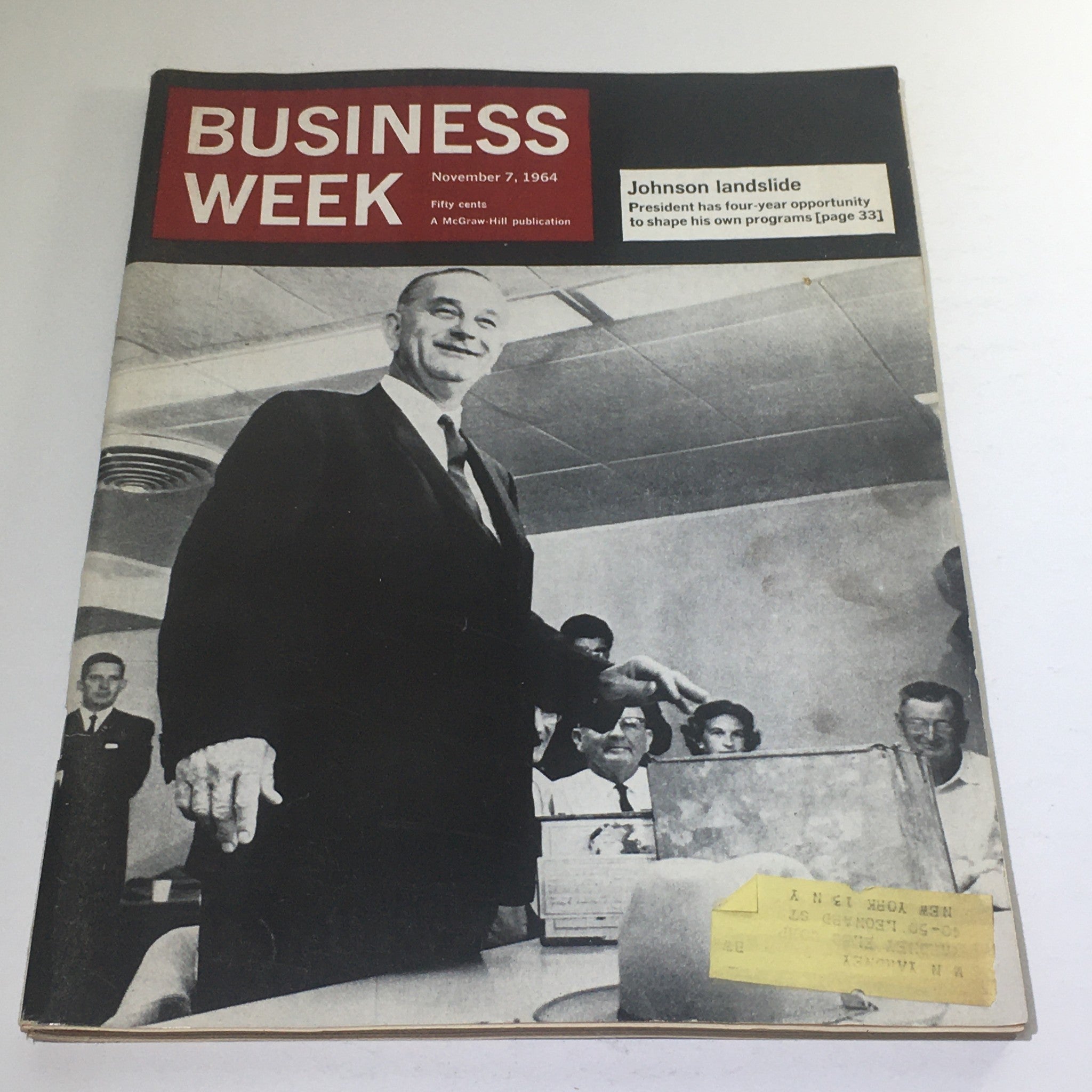 Business Week Magazine: November 7 1964 - Johnson Landslide President 4-Year's