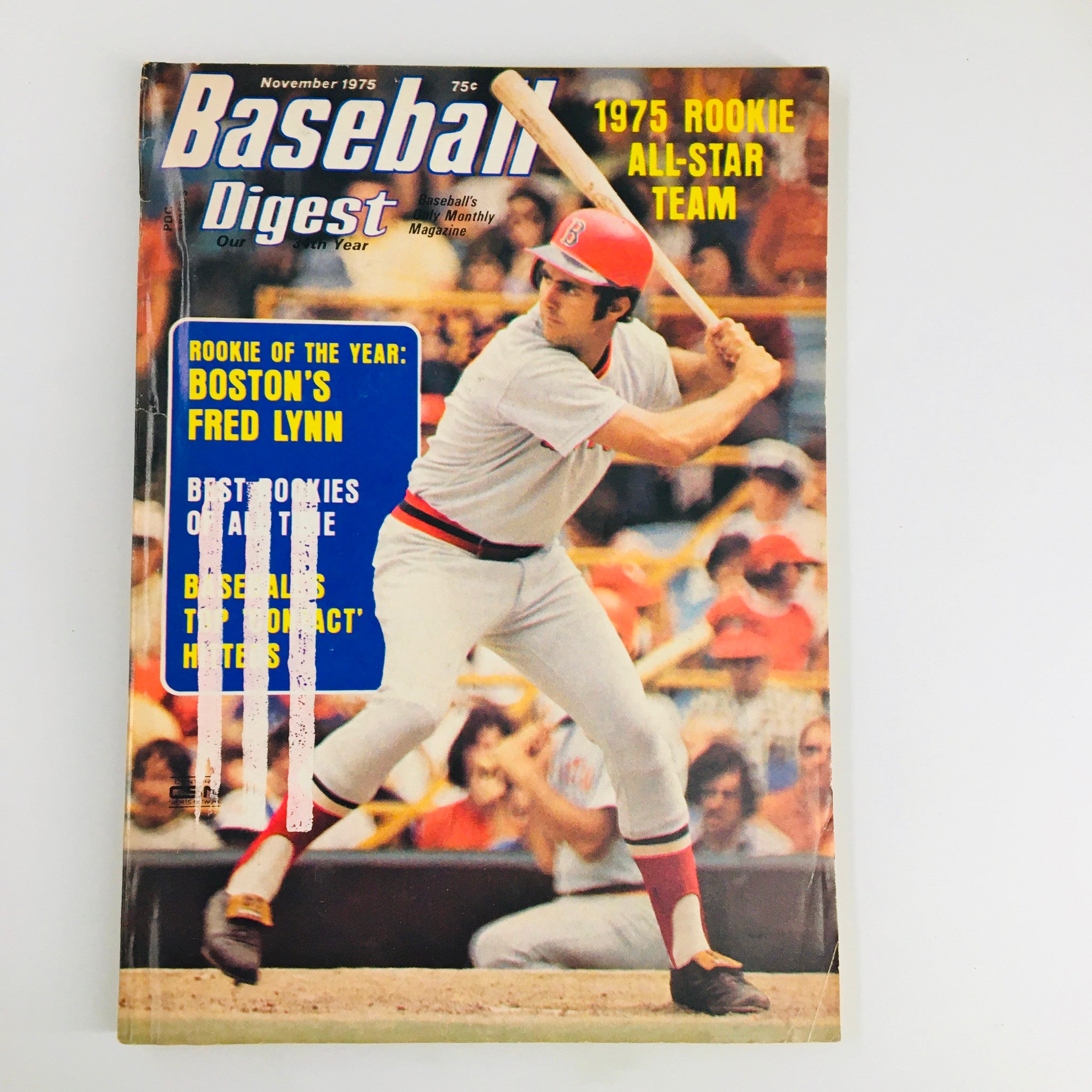 VTG Baseball Digest Magazine November 1975 Boston's Fred Lynn Rookie of the Year