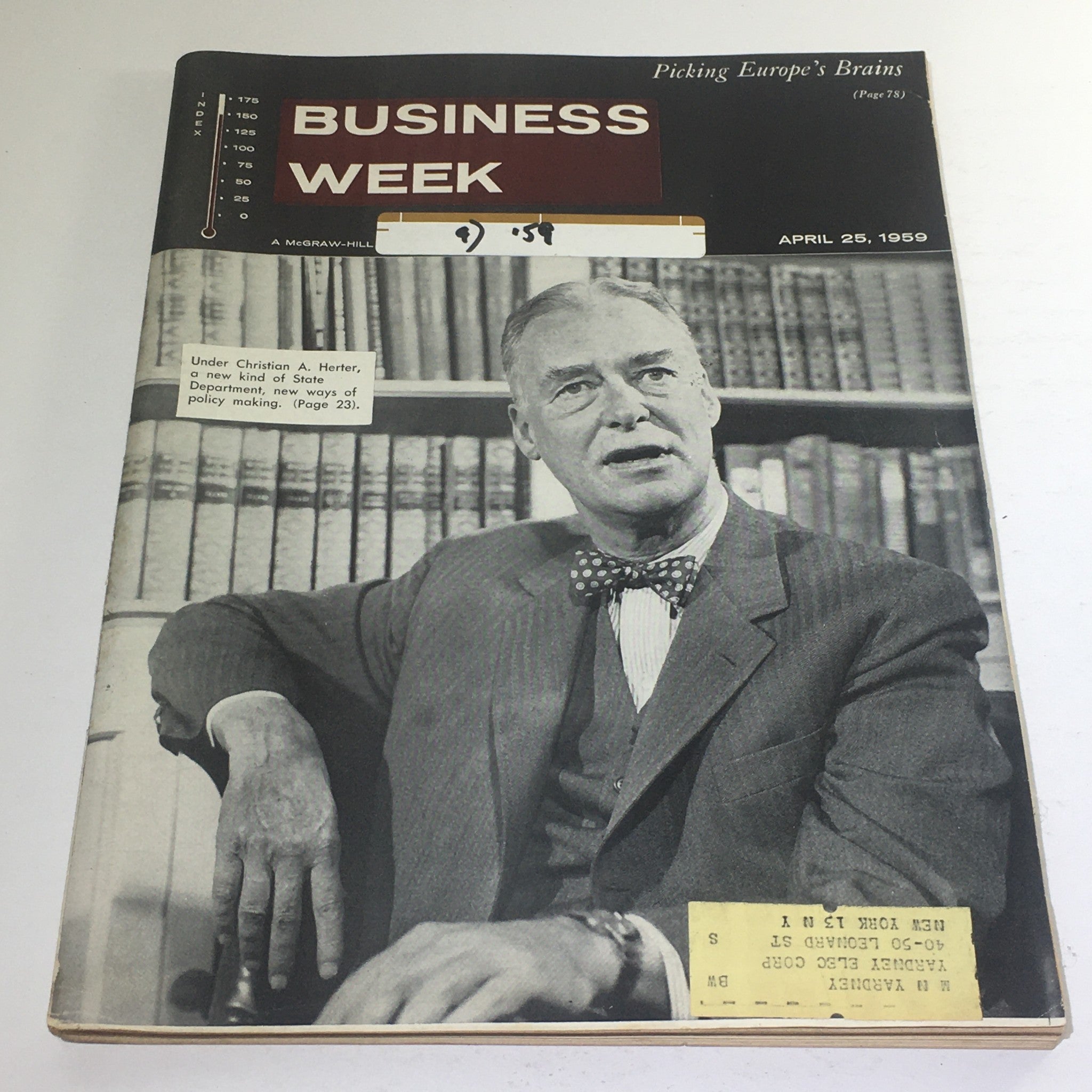 Business Week Magazine: April 25 1959 - Christian A. Herter of State Department