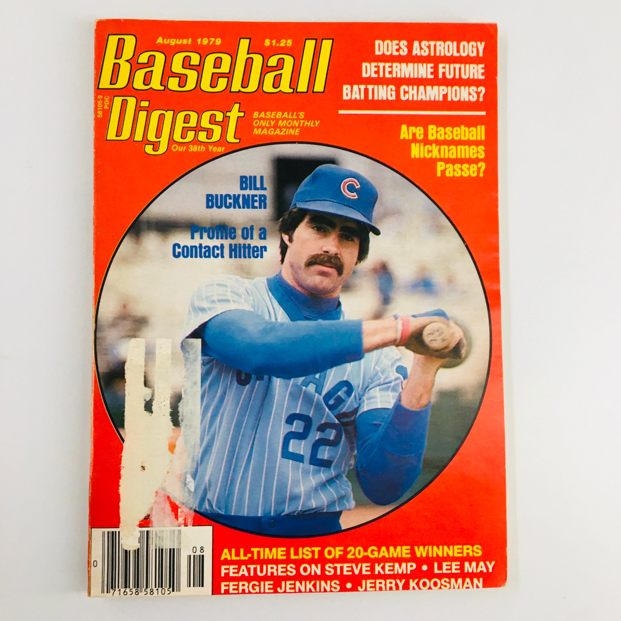 VTG Baseball Digest Magazine August 1979 Bill Buckner Profile of Contact Hitter