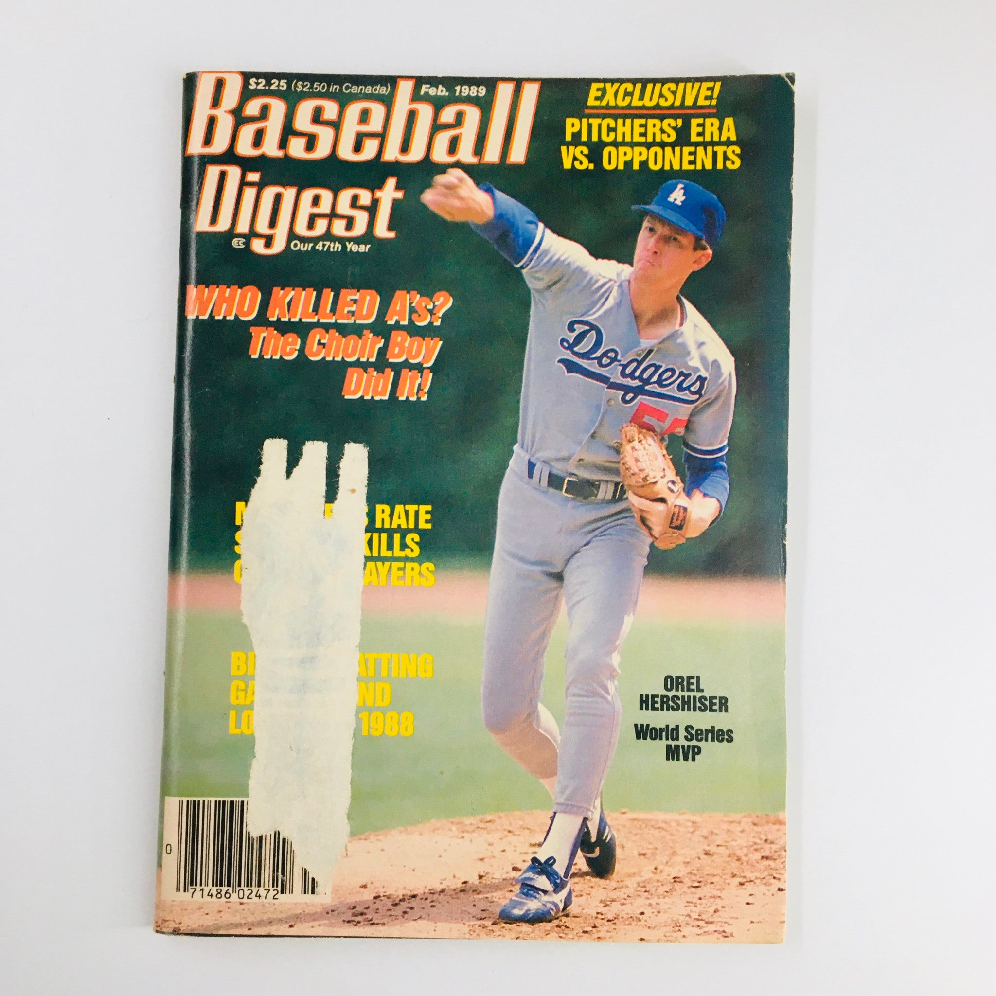 VTG Baseball Digest Magazine February 1989 Orel Hershiser World Series MVP