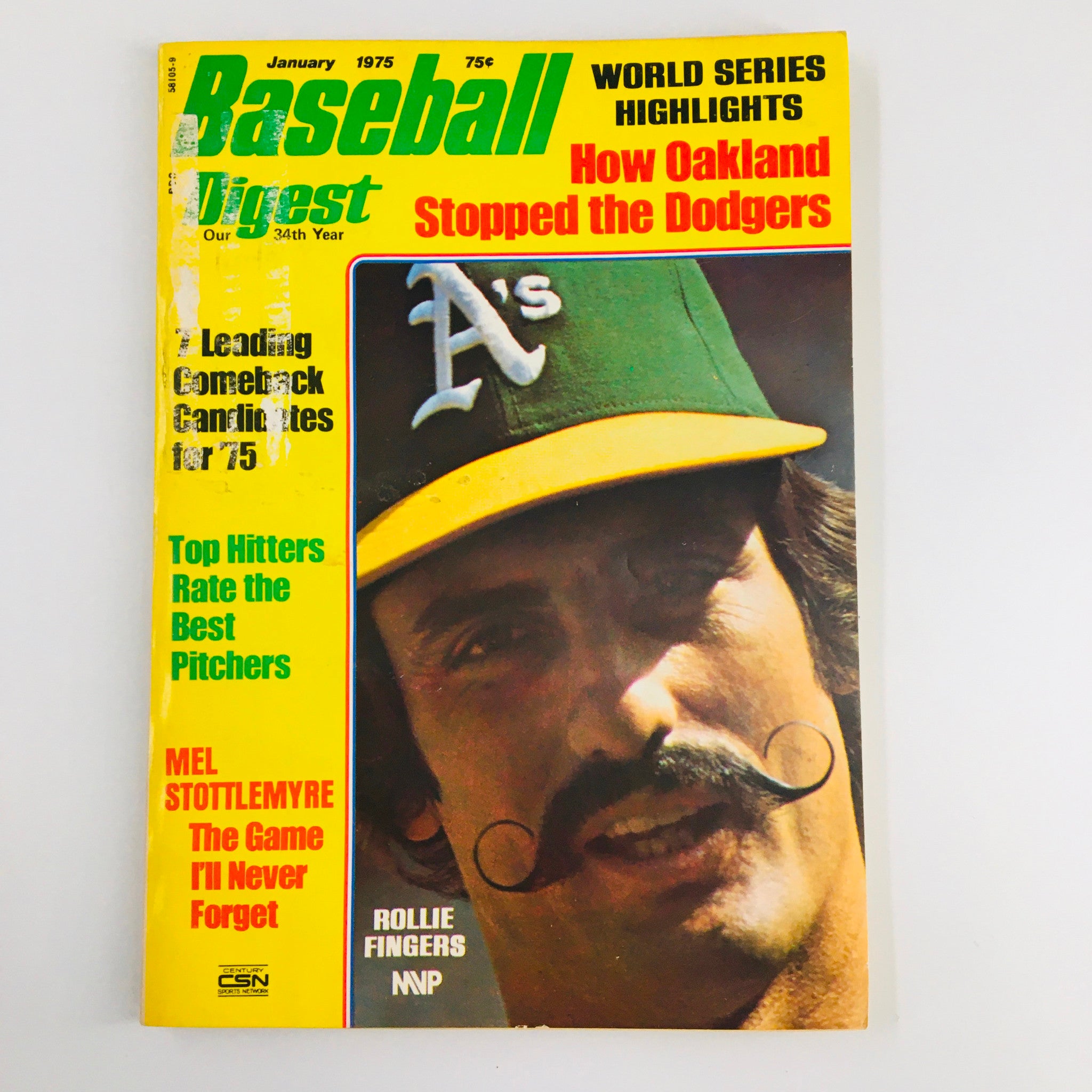 VTG Baseball Digest Magazine January 1975 Rollie Fingers & Mel Stotlemyre