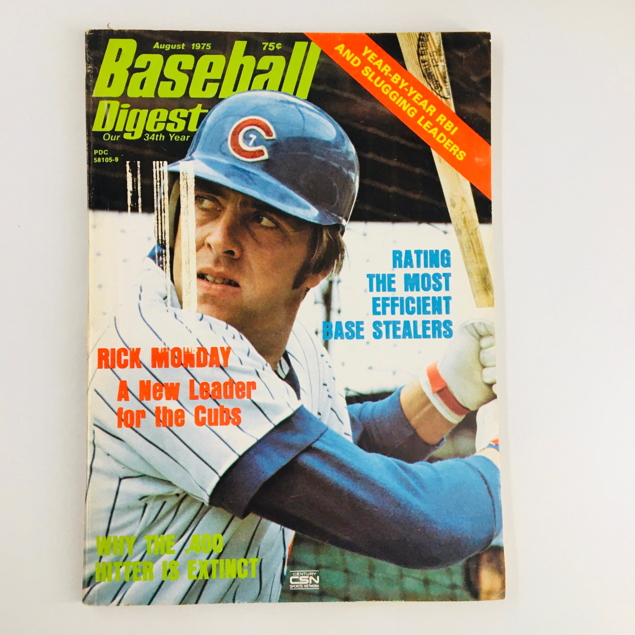 VTG Baseball Digest Magazine August 1975 Rick Monday A New Leader for the Cubs