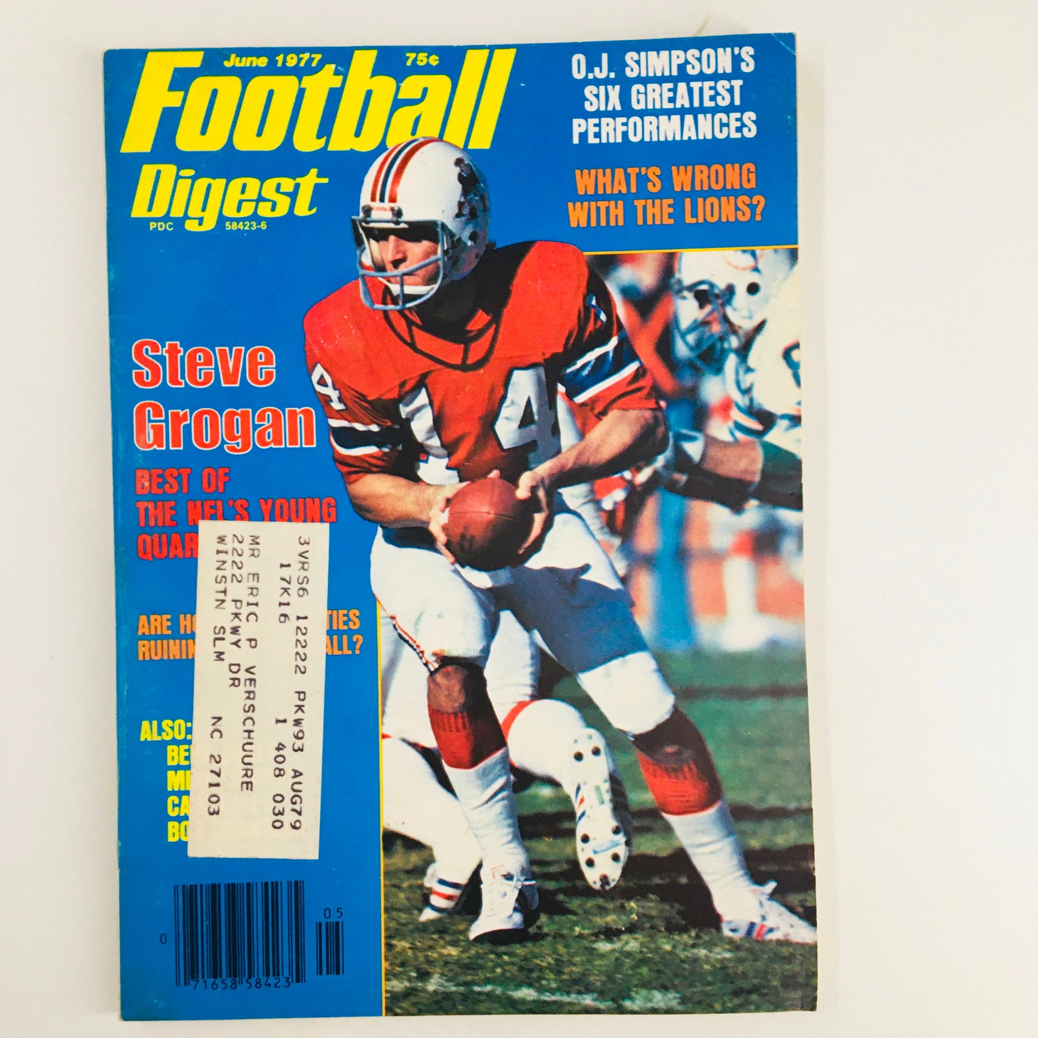 VTG Football Digest Magazine June 1977 Steve Gorgan NFL's Young Quarterback