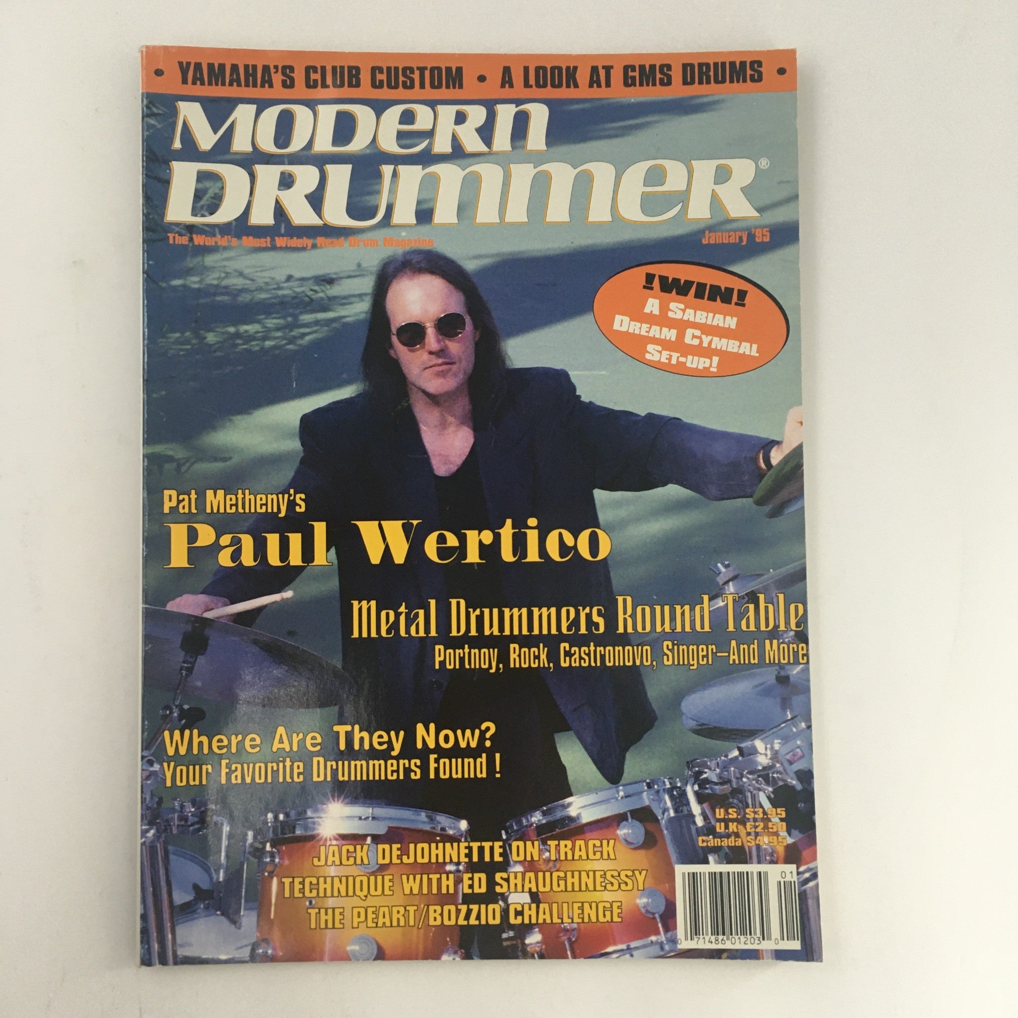 Modern Drummer Magazine January 1995 Paul Wertico & Jack DeJohnette on Track, VG