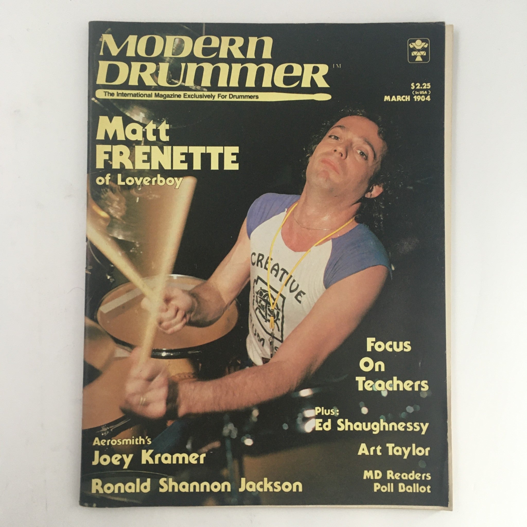 Modern Drummer Magazine March 1984 Matt Frenette & Joey Kramer & Ed Shaughnessy