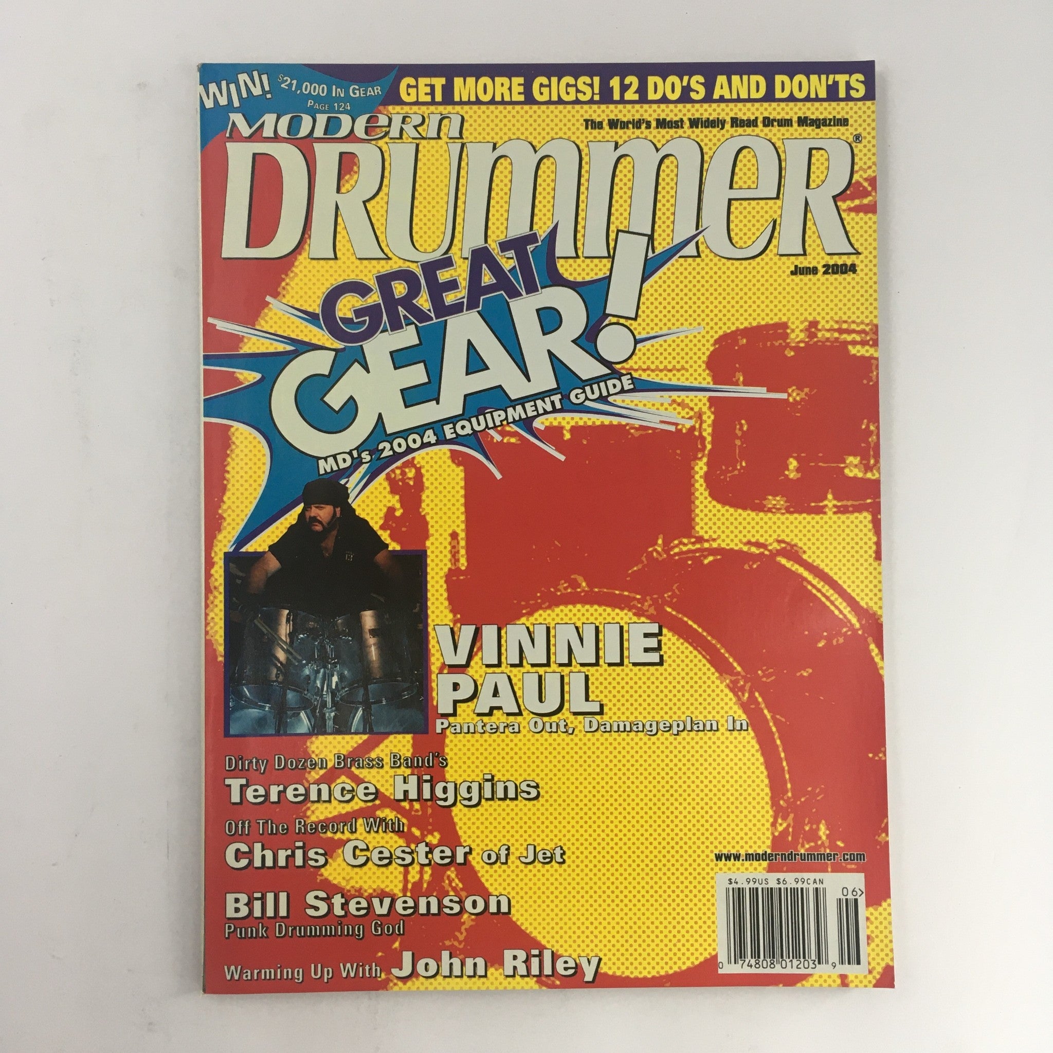 Modern Drummer Magazine June 2004 Vinnie Paul & Terrence Higgins & Chris Cester