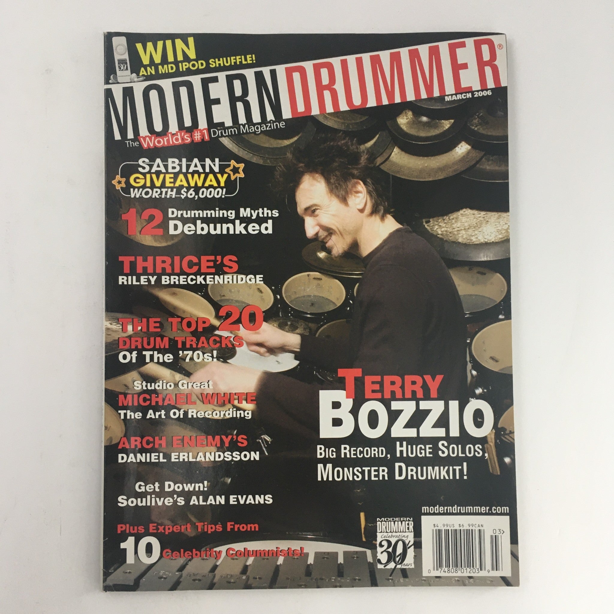 Modern Drummer Magazine March 2006 Terry Bozzio & Michael White & Alan Evans, VG