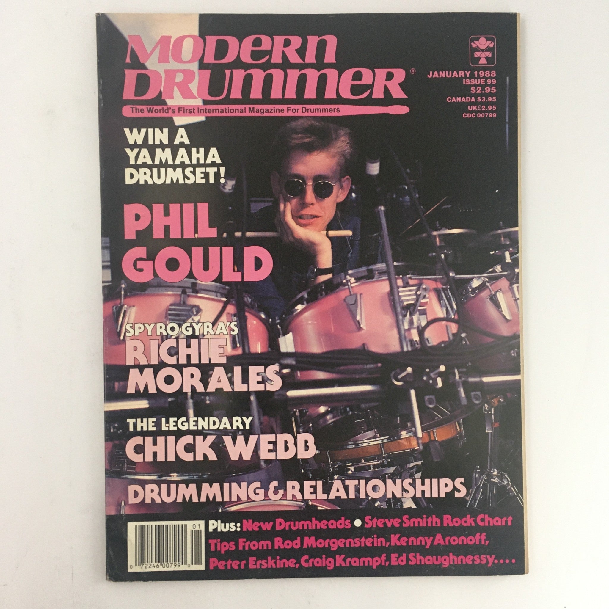 Modern Drummer Magazine January 1988 Phil Gould & Richie Morales & Chick Webb VG