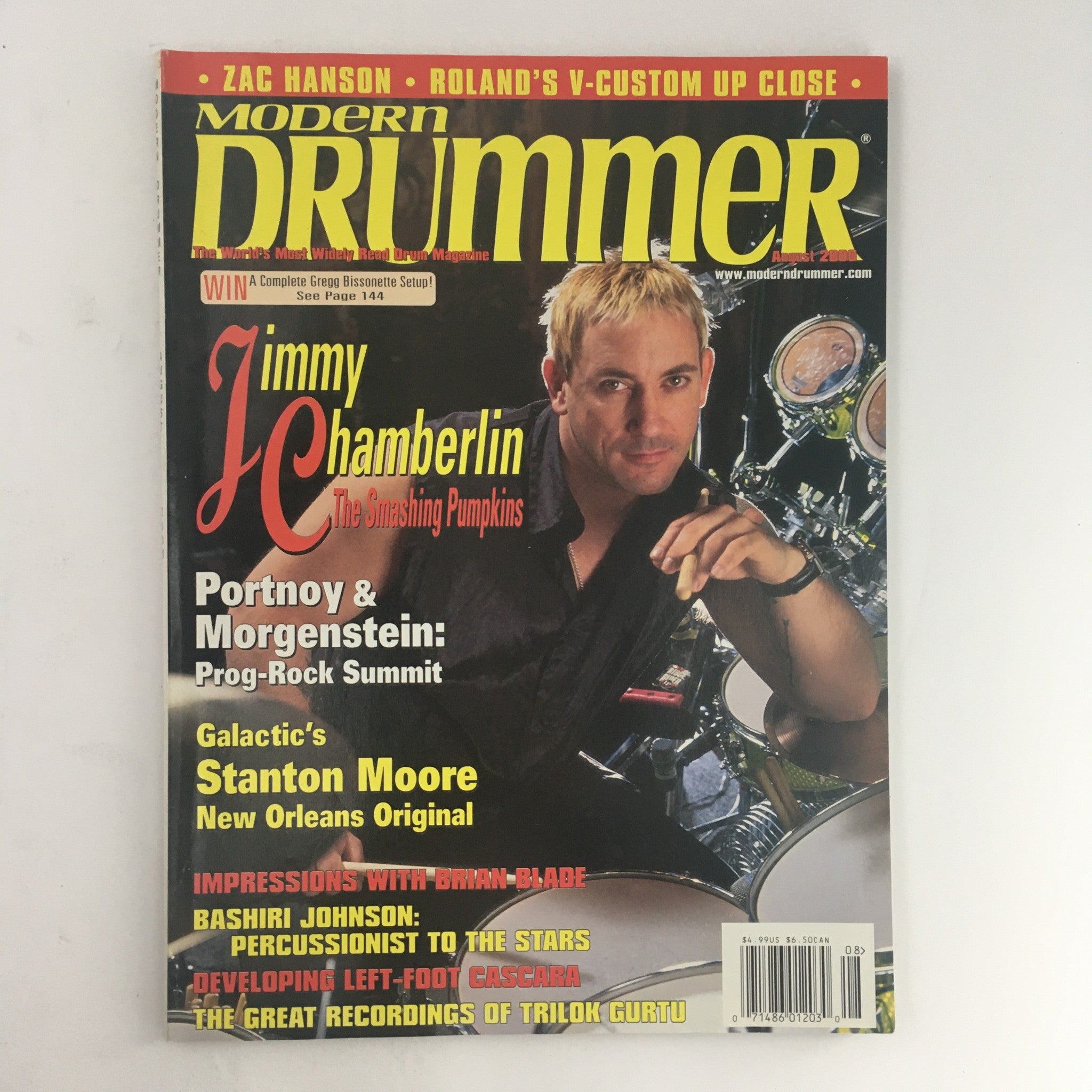 Modern Drummer Magazine August 2000 Jimmy Chamberlin & Stanton Moore, No Label