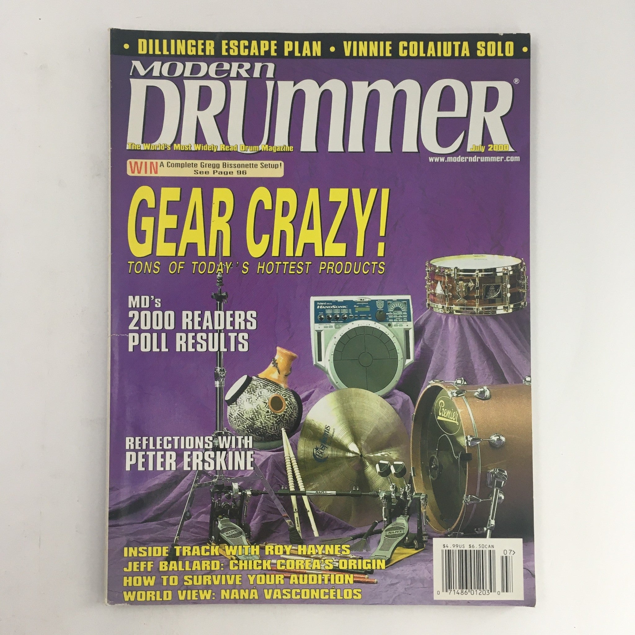 Modern Drummer Magazine July 2000 Vinnie Colaiuta & Peter Erskine & Jeff Ballard