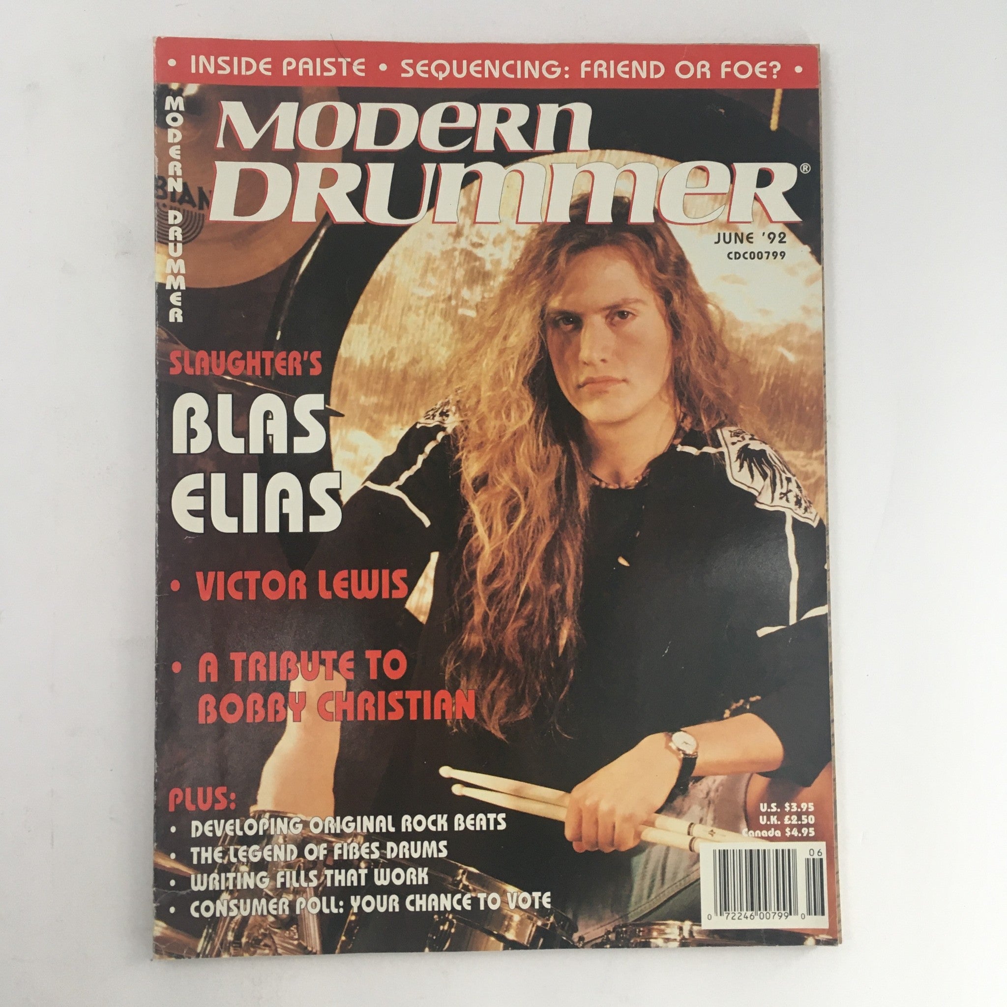 Modern Drummer Magazine June 1992 Alas Elias & Victor Lewis & Bobby Christian