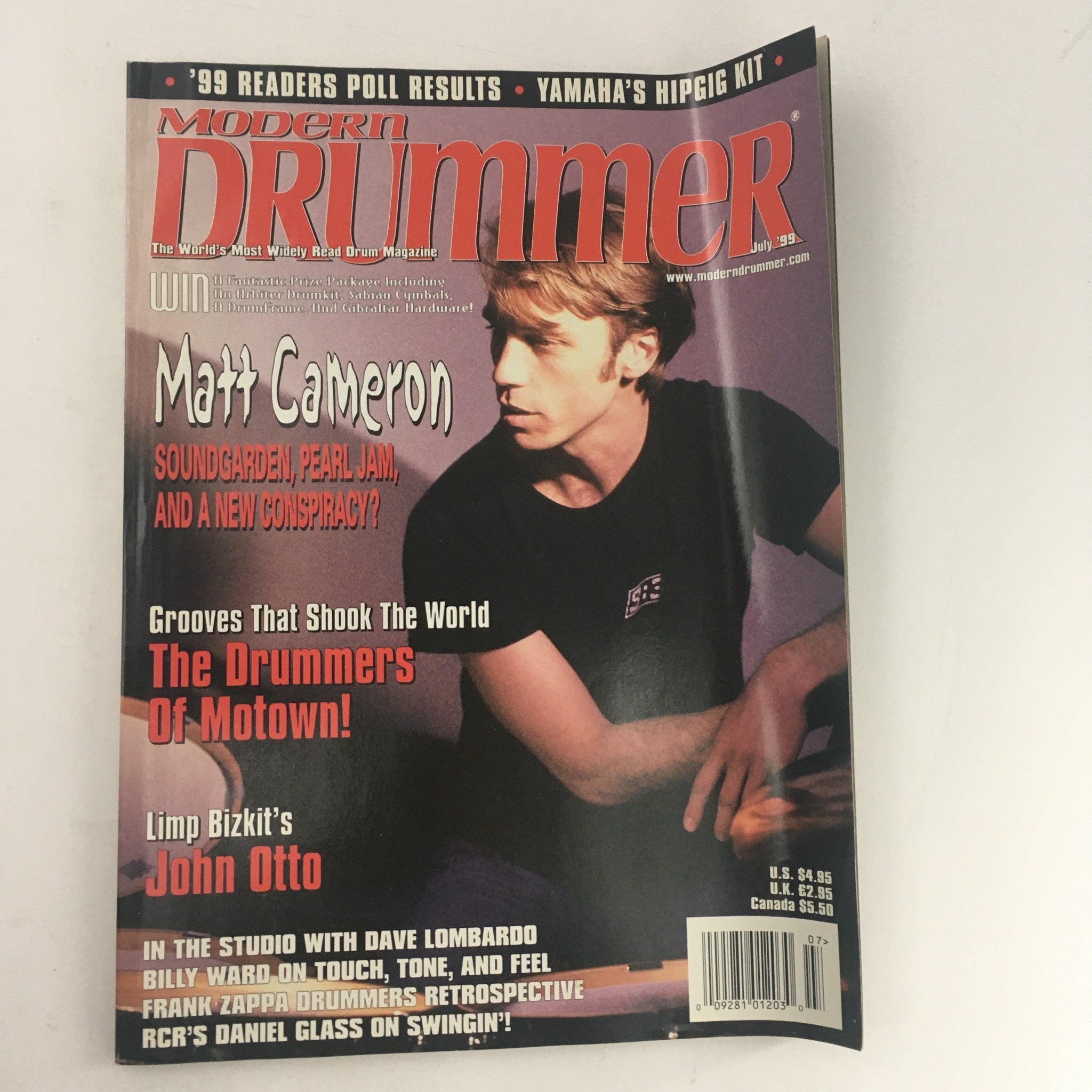 Modern Drummer Magazine July 1999 Matt Cameron & John Otto & Billy Ward, VG