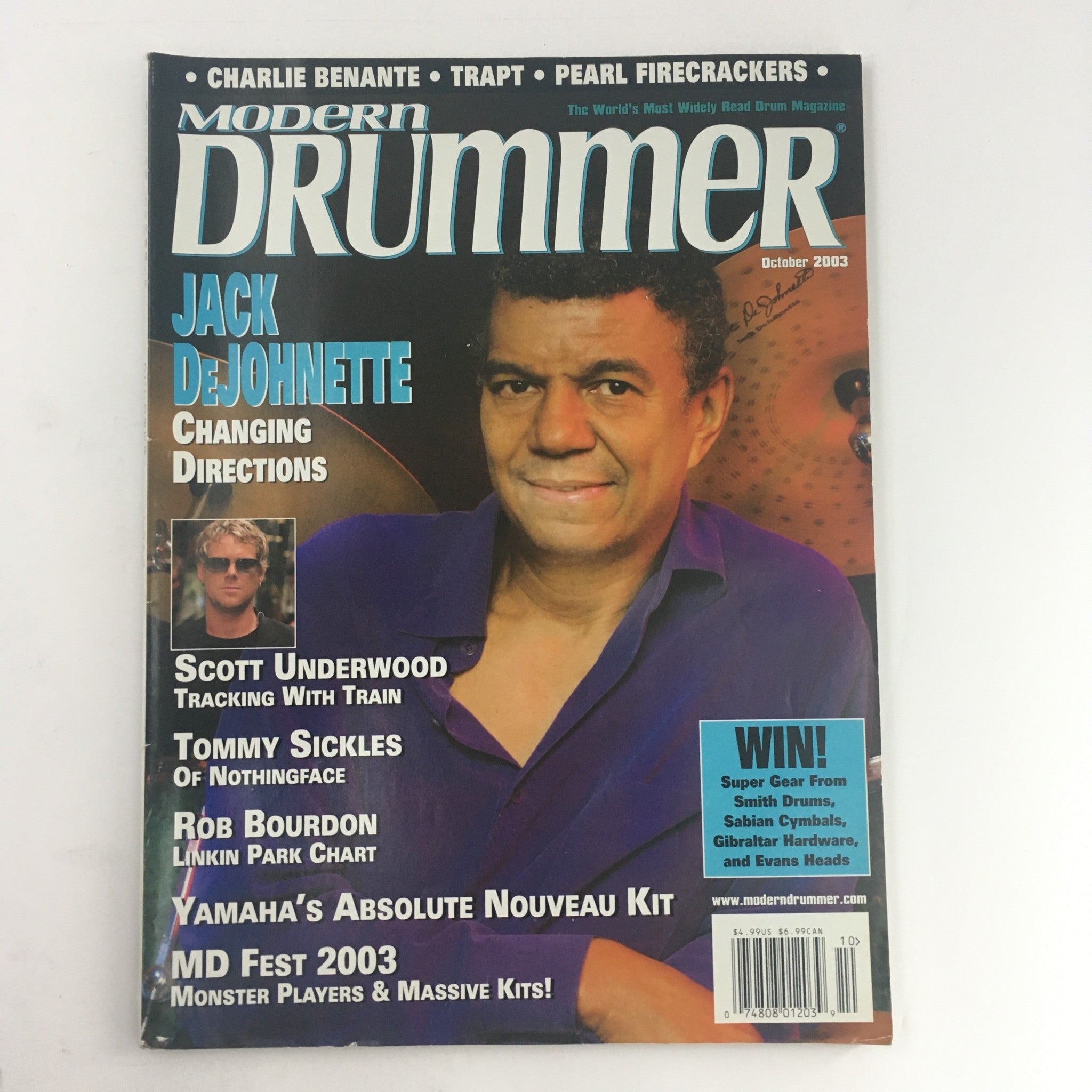 Modern Drummer Magazine October 2003 Jack DeJohnette & Scott Underwood, VG