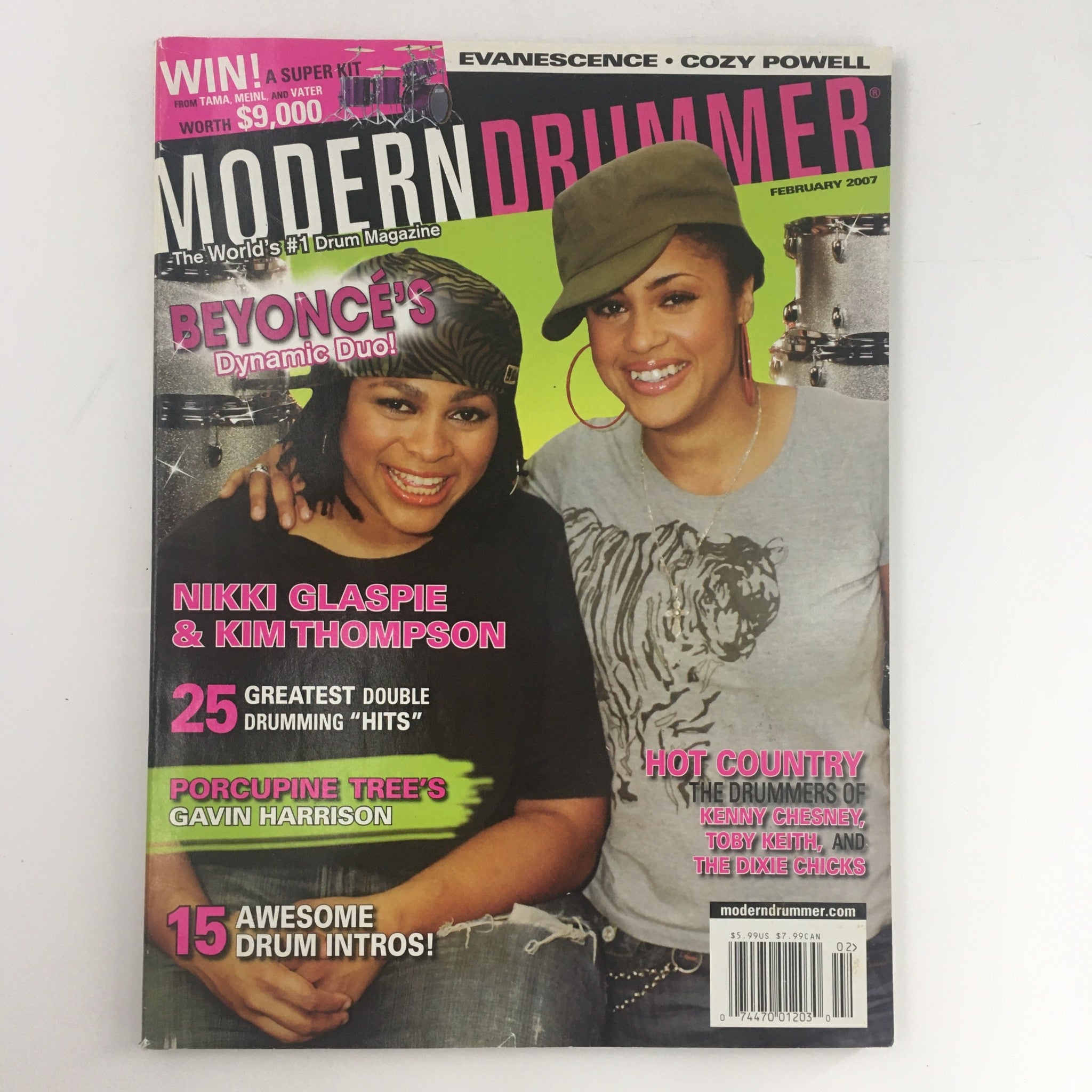 Modern Drummer Magazine February 2007 Nikki Glaspie & Kim Thompson & Cozy Powell