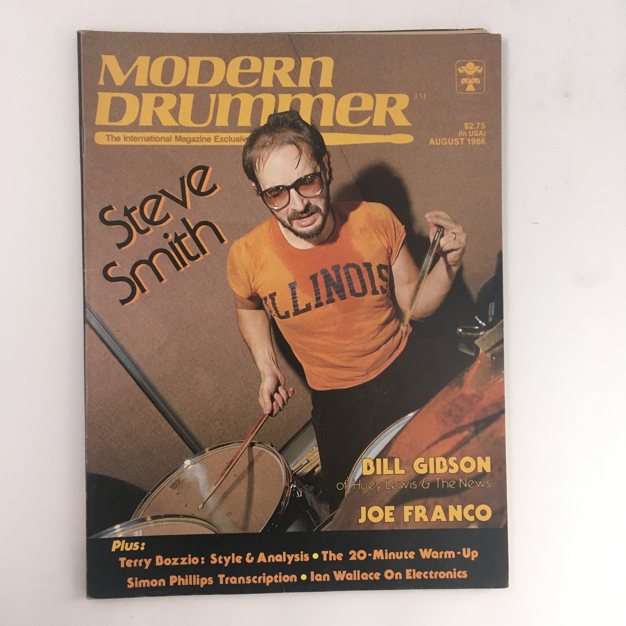 Modern Drummer Magazine August 1986 Steve Smith & Bill Gibson & Joe Franco, VG