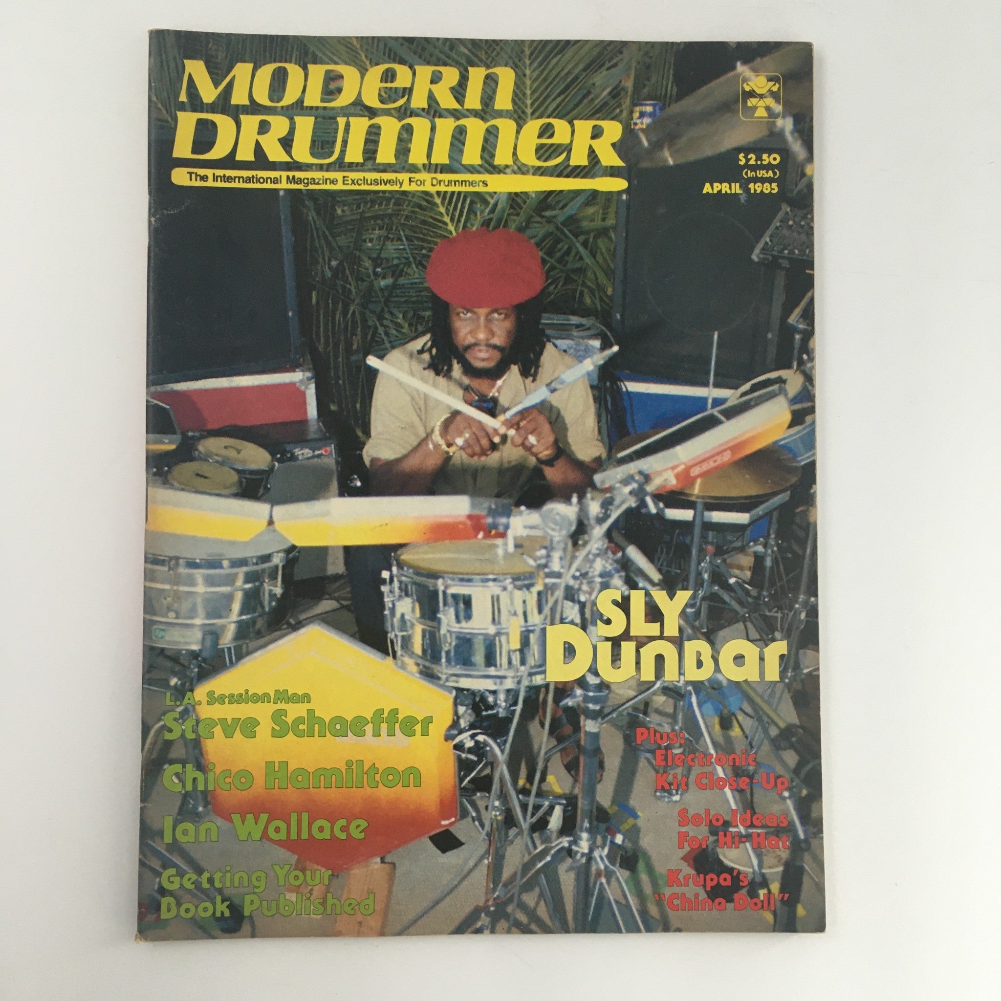 Modern Drummer Magazine April 1985 Sly Dunbar & Steve Schaeffer & Chico Hamilton