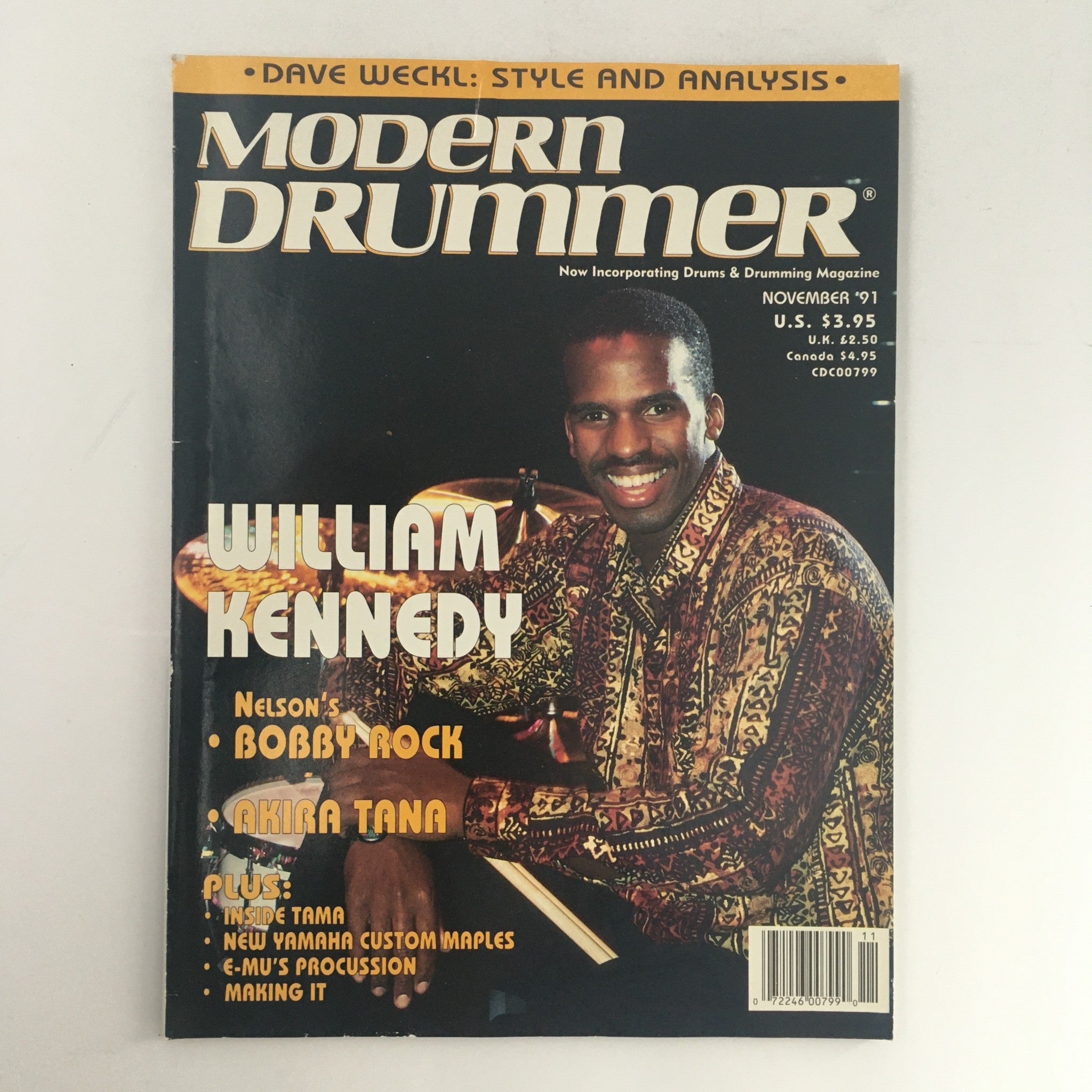 Modern Drummer Magazine November 1991 William Kennedy & Bobby Rock & Akira Tana