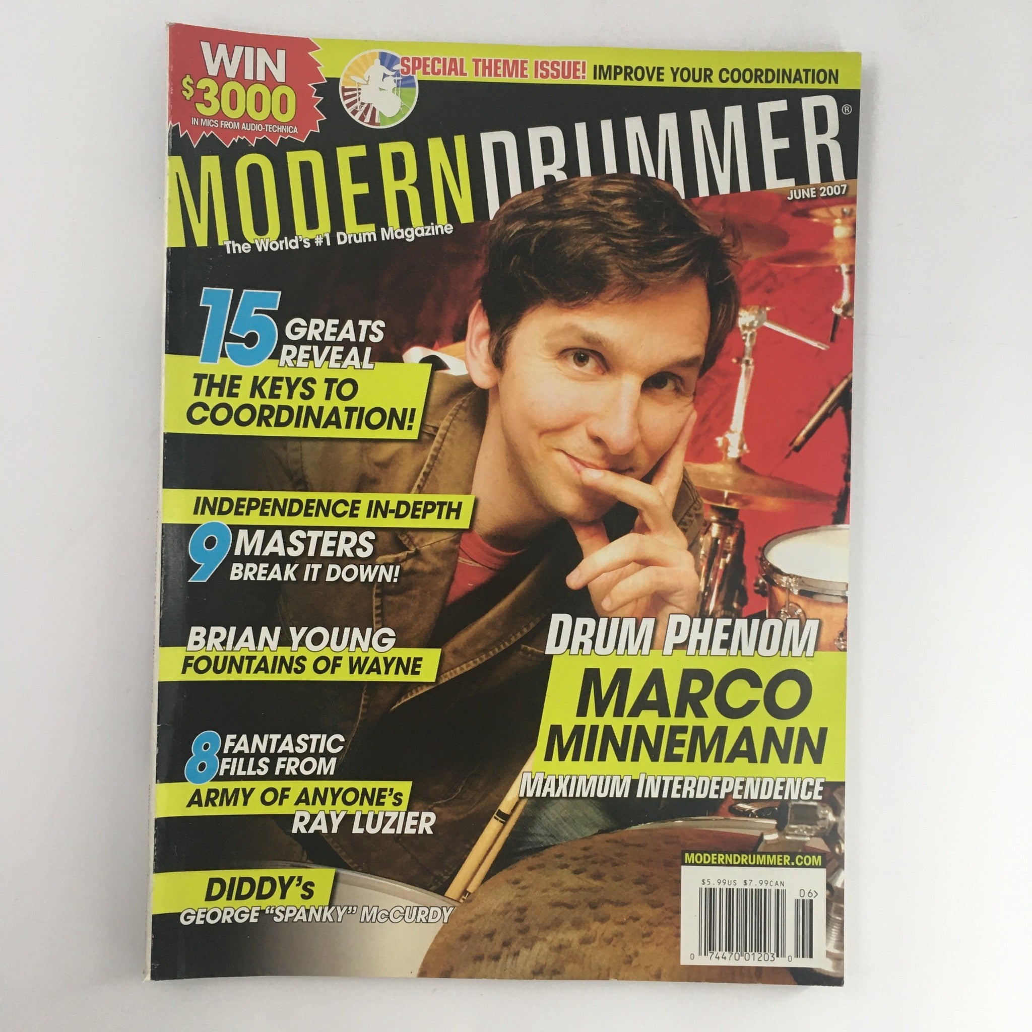 Modern Drummer Magazine June 2007 Marco Minnemann & Brian Young & George McCurdy