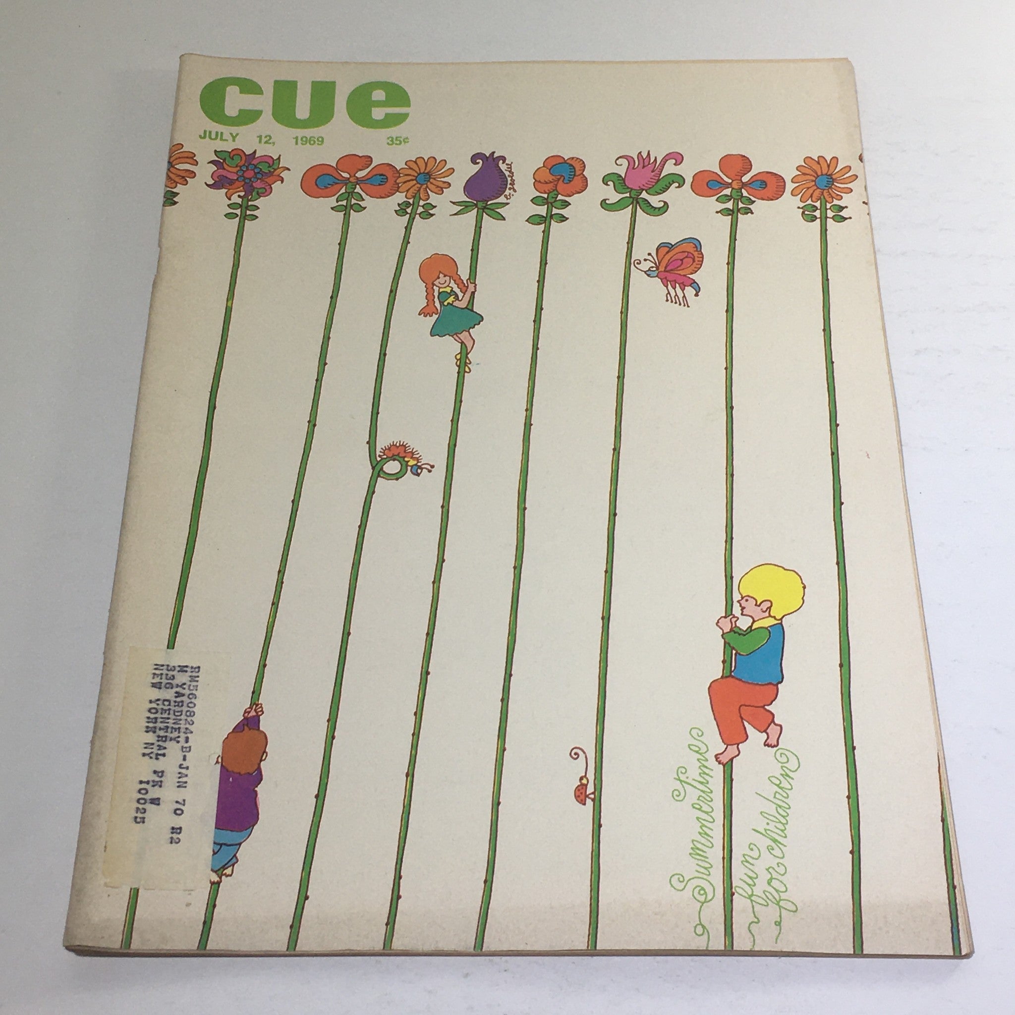 Cue Magazine: July 12 1969 - Summertime Fun For Children Theme Cover