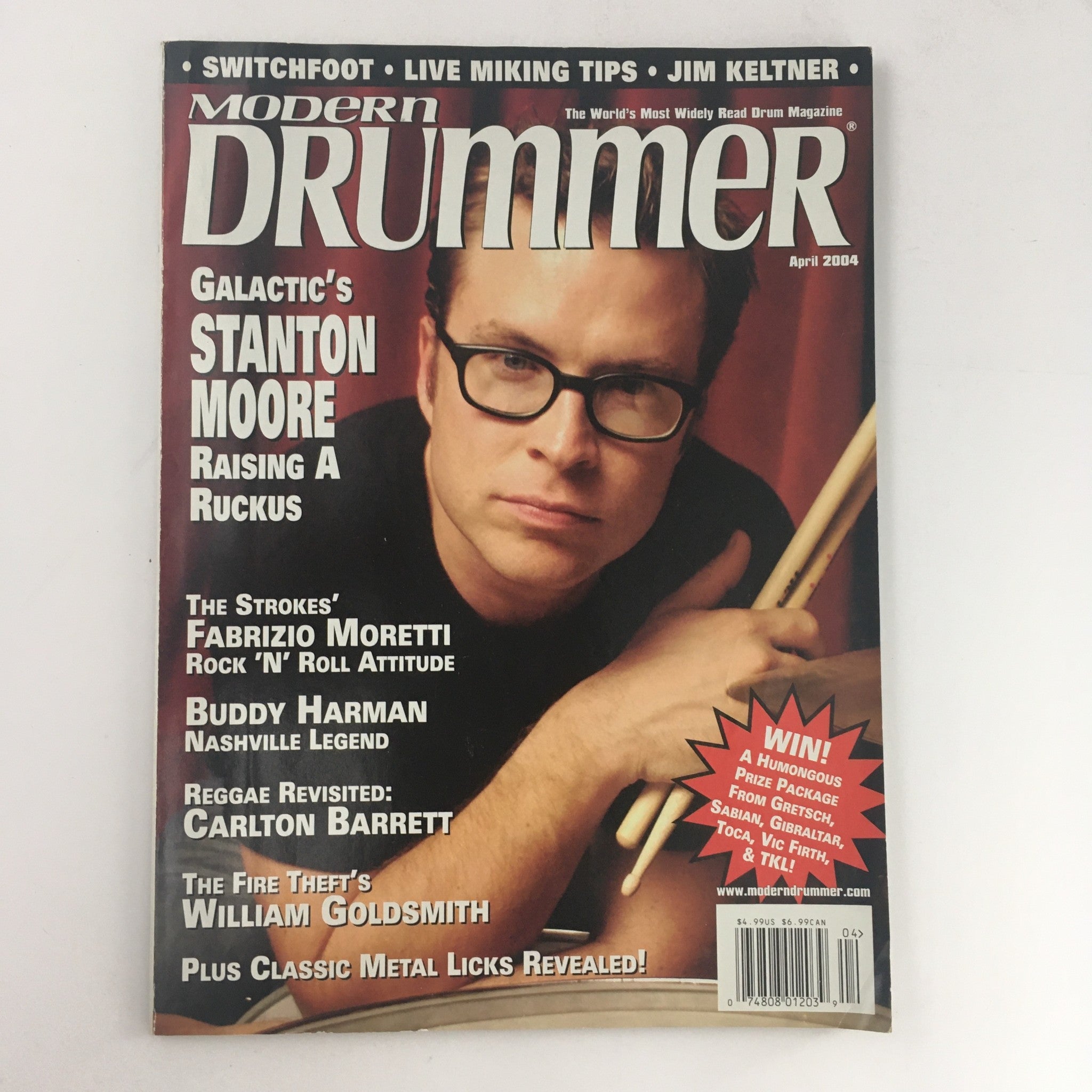 Modern Drummer Magazine April 2004 Stanton Moore & Fabrizio Moretti & Buddy H.