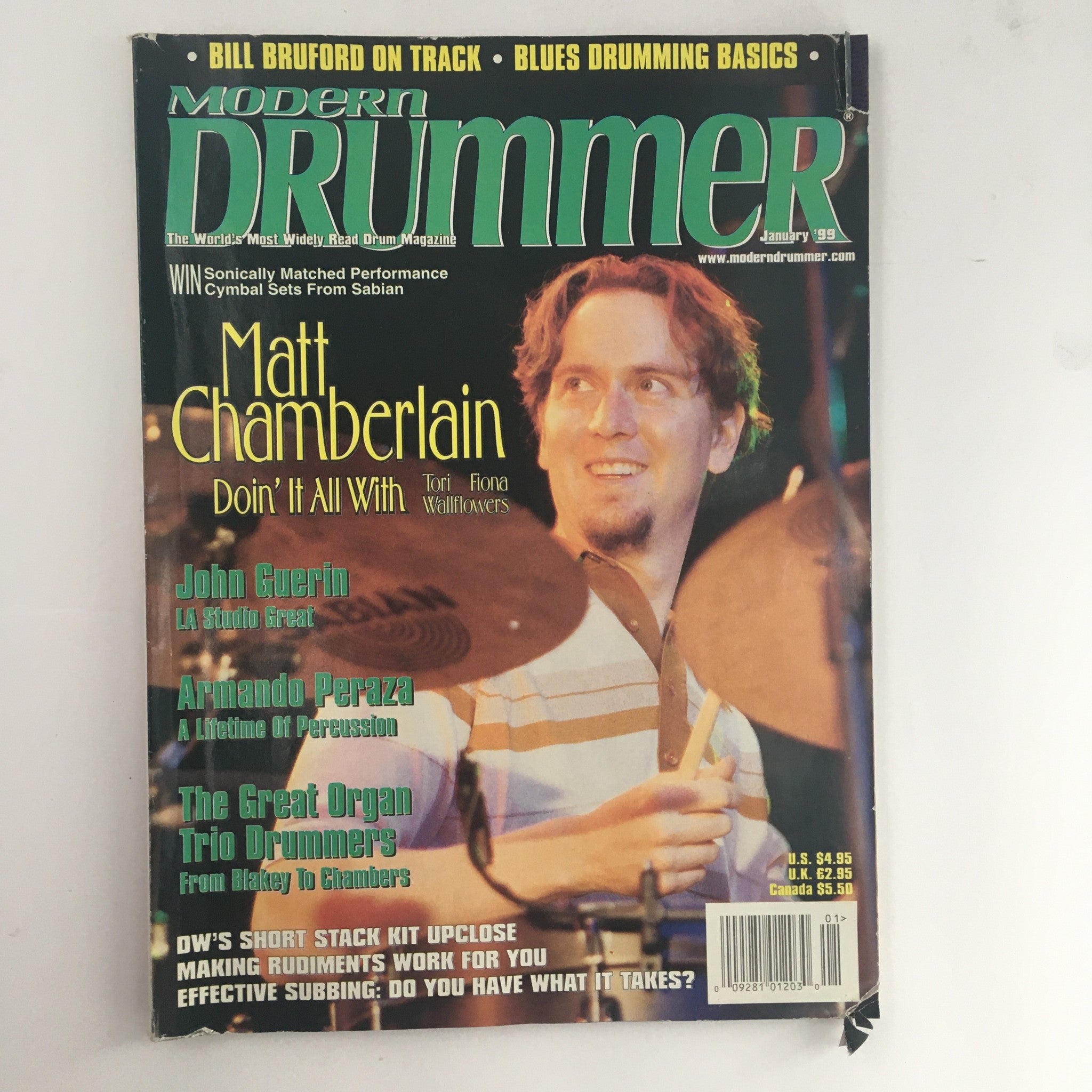 Modern Drummer Magazine January 1999 Matt Chamberlain & John Guerin & Armando P.