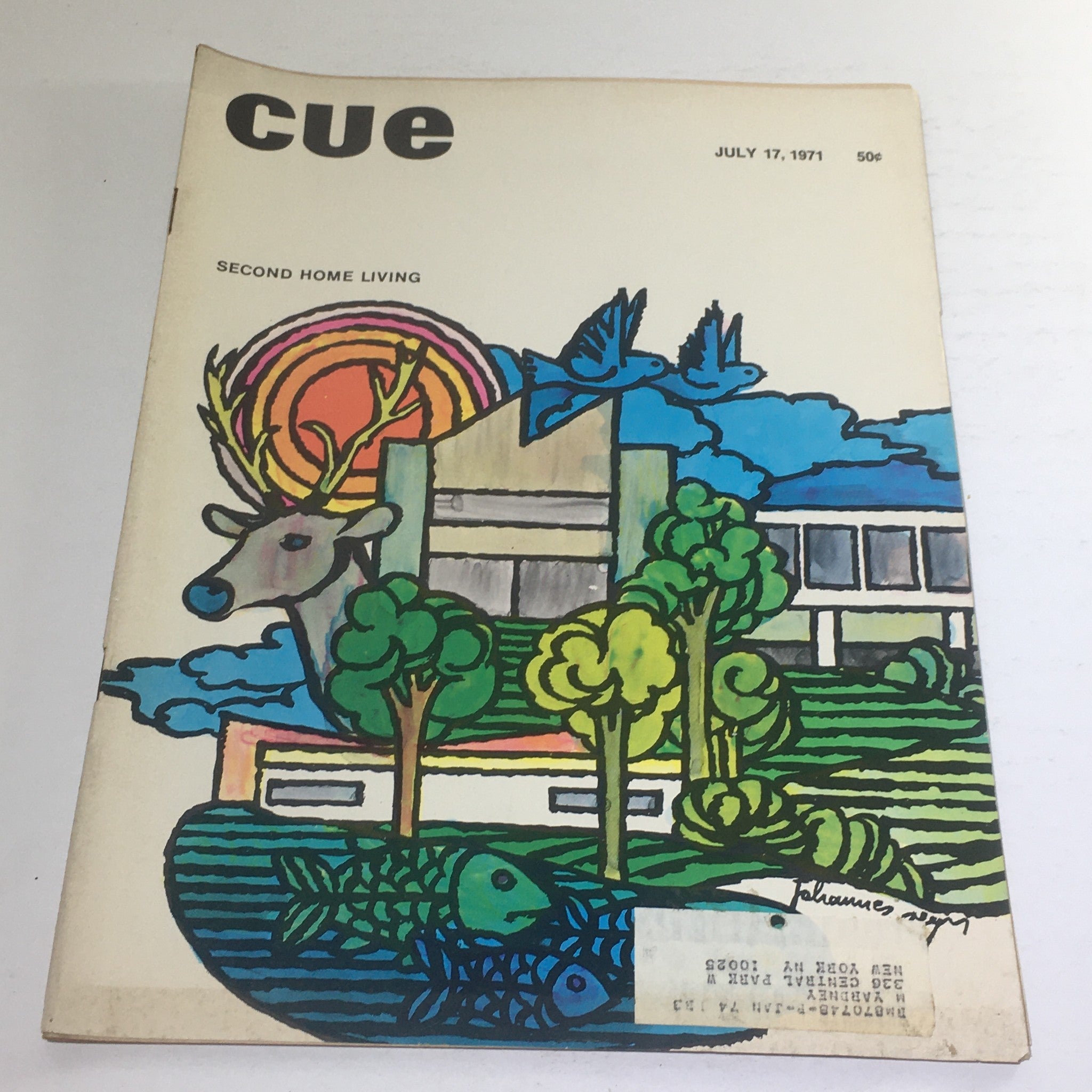 Cue Magazine: July 17 1971 - Second Home Living/Theme Cover