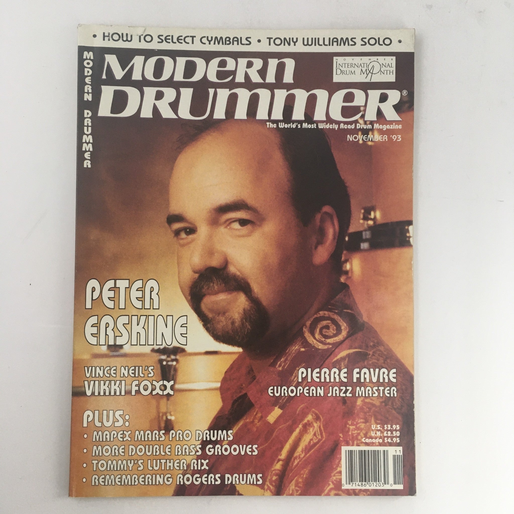 Modern Drummer Magazine November 1993 Peter Erskine & Vikki Fox & Pierre Favre