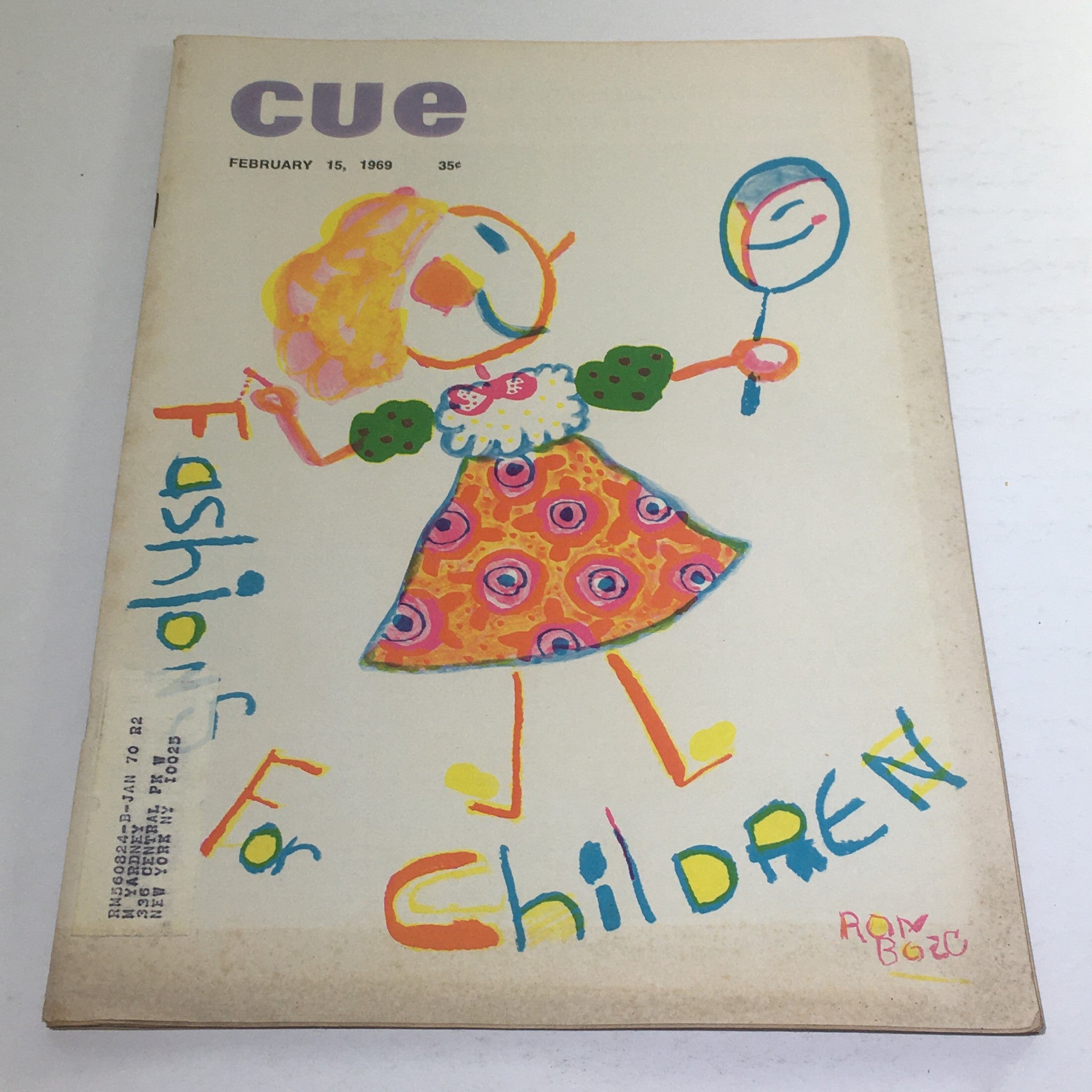 Cue Magazine: February 15 1969 - Fashions For Children/Theme Cover Ron Bosc