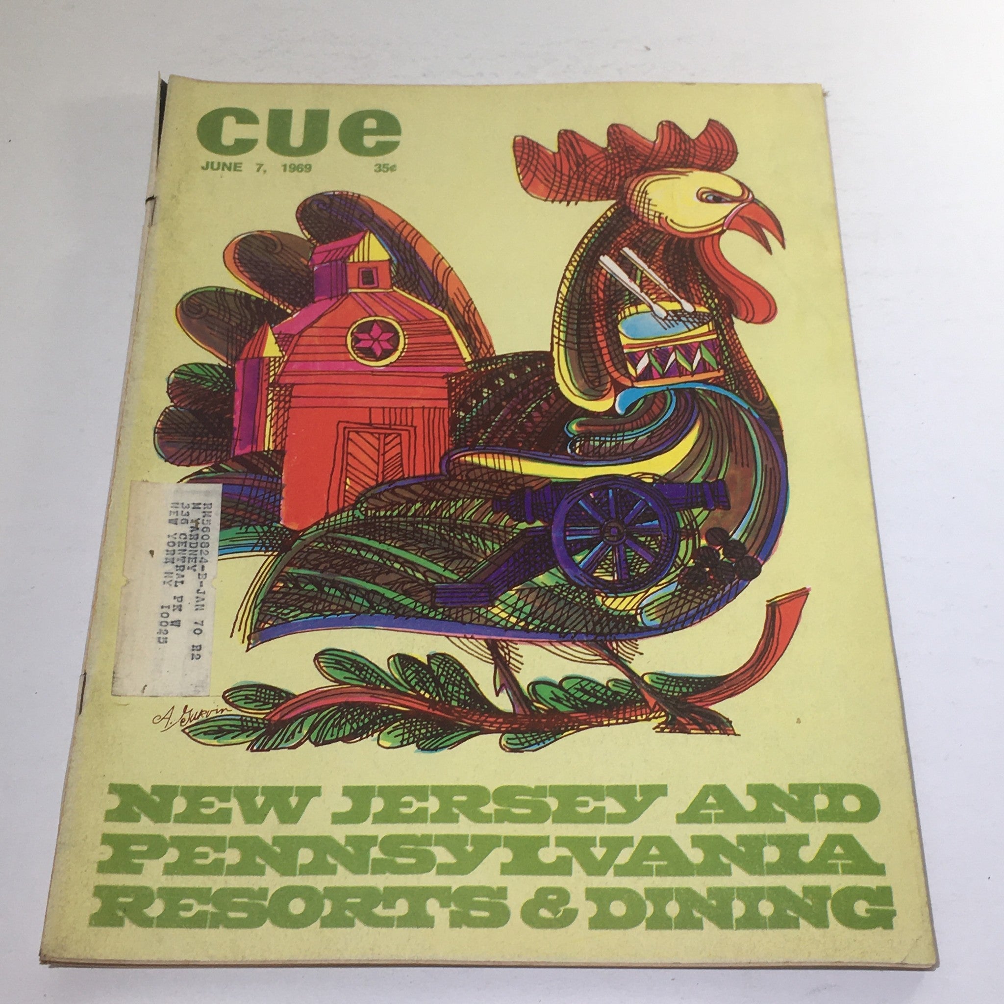 Cue Magazine: June 7 1969 - Full Magazine/Theme Cover Abe Gurvin